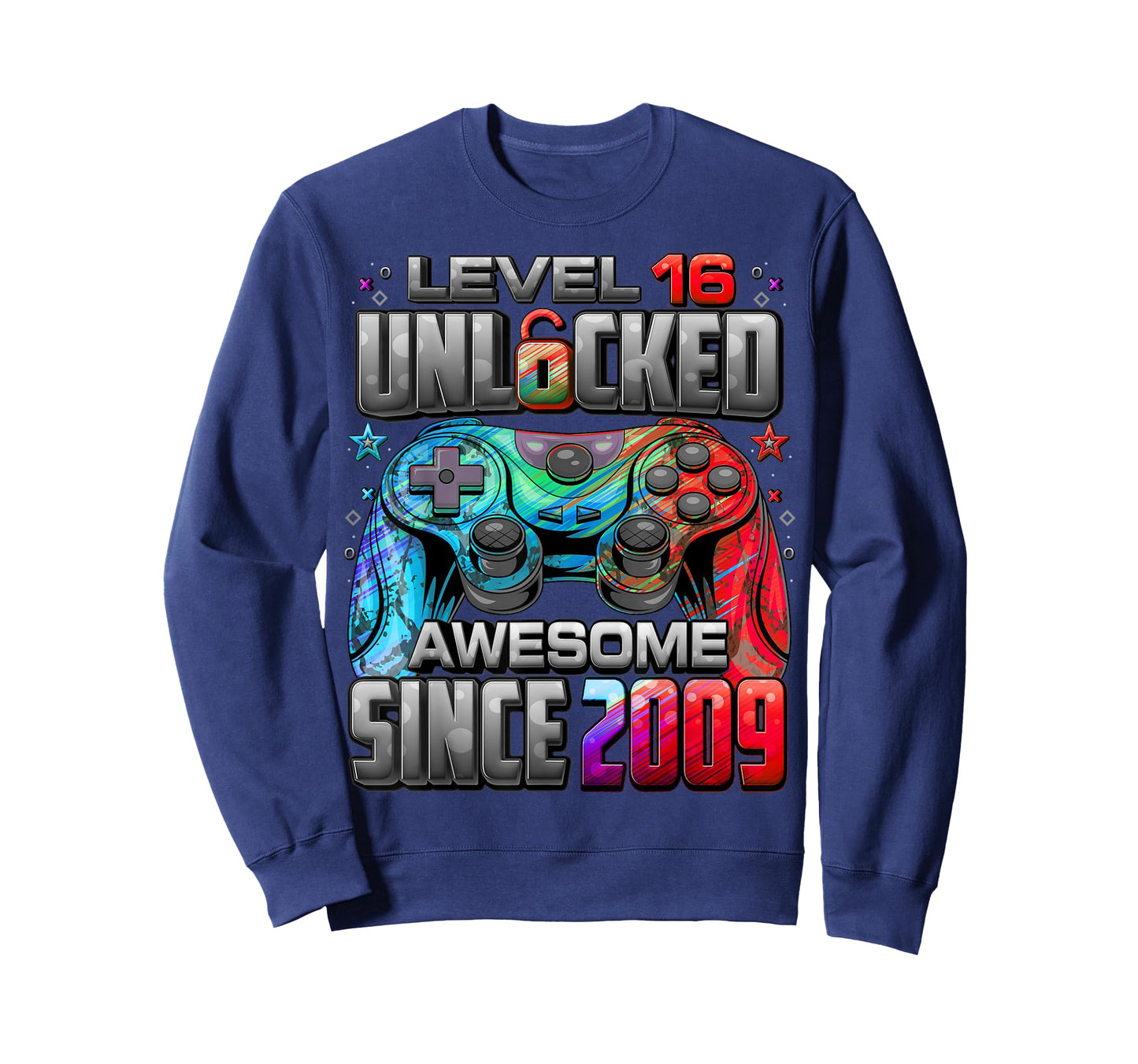 Level 16 Unlocked Awesome Since 2009 16th Birthday Gaming T-Shirt