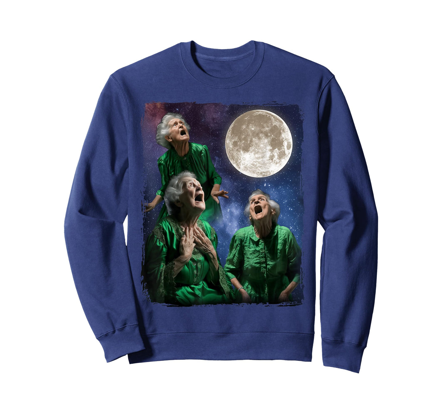 Grandma Howling At Moon Three Granny Moon T-Shirt