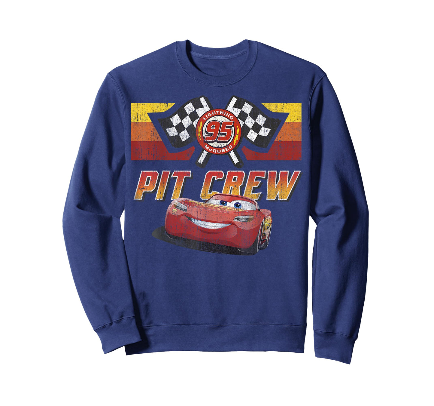 Disney Pixar Cars McQueen Pit Crew Red Distressed T-Shirt T-Shirt