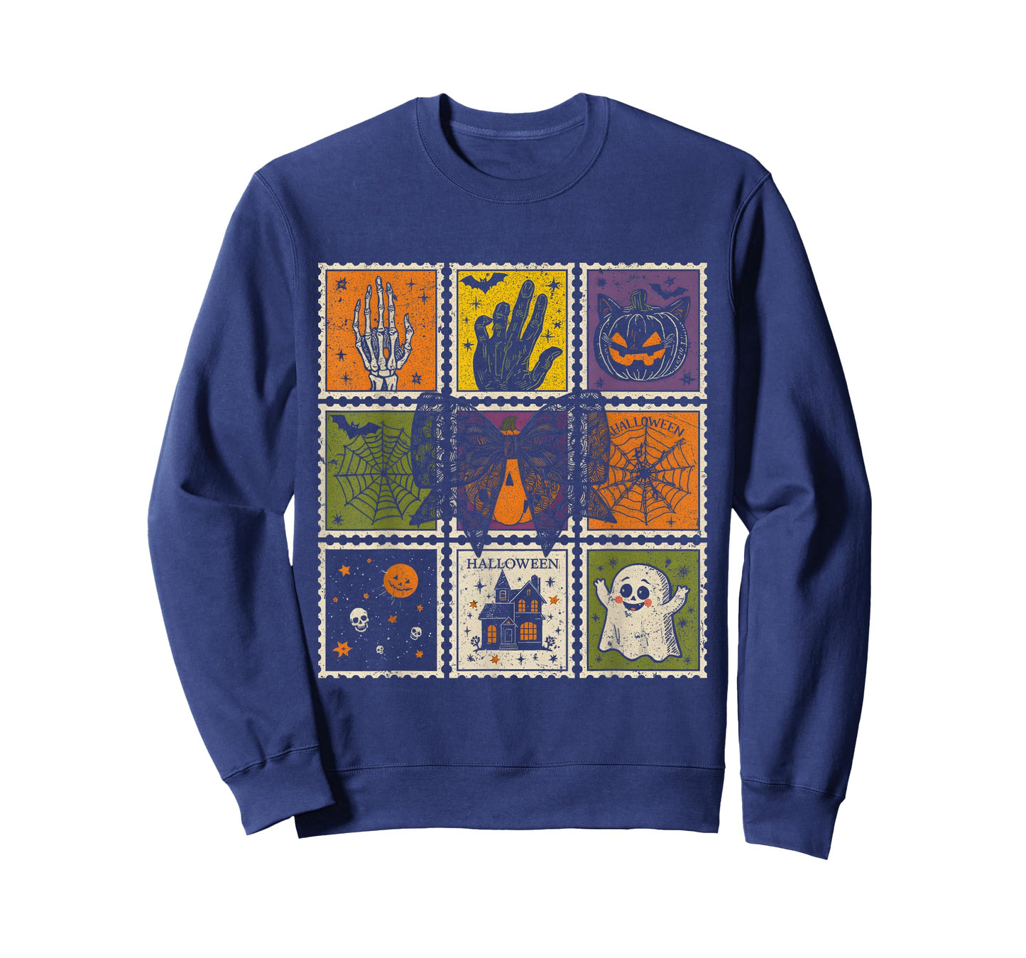 Vintage Halloween Stamps Spooky Cute Retro Design T-Shirt