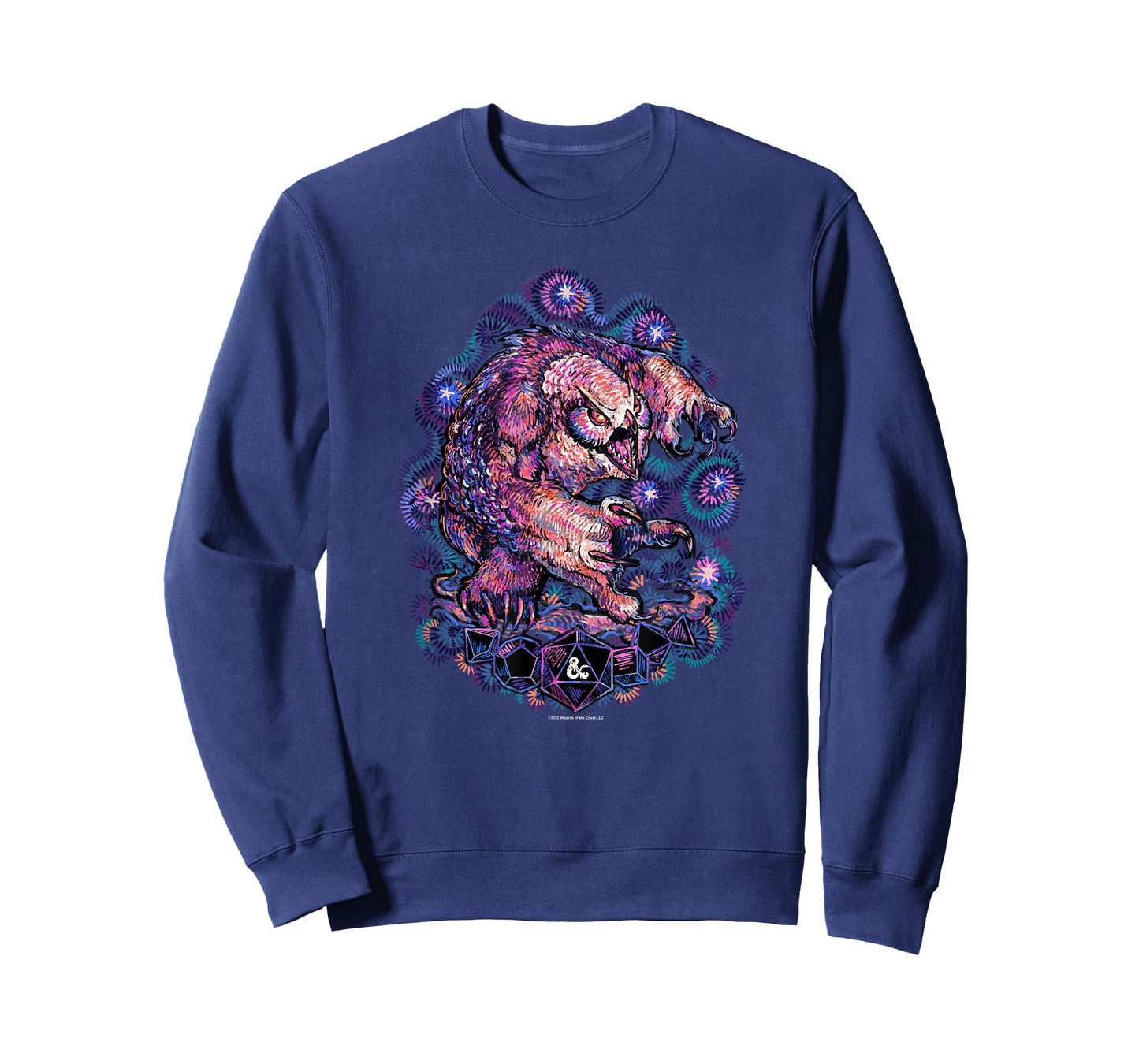 Dungeons & Dragons Starry Night Owlbear Painted Neon Logo T-Shirt