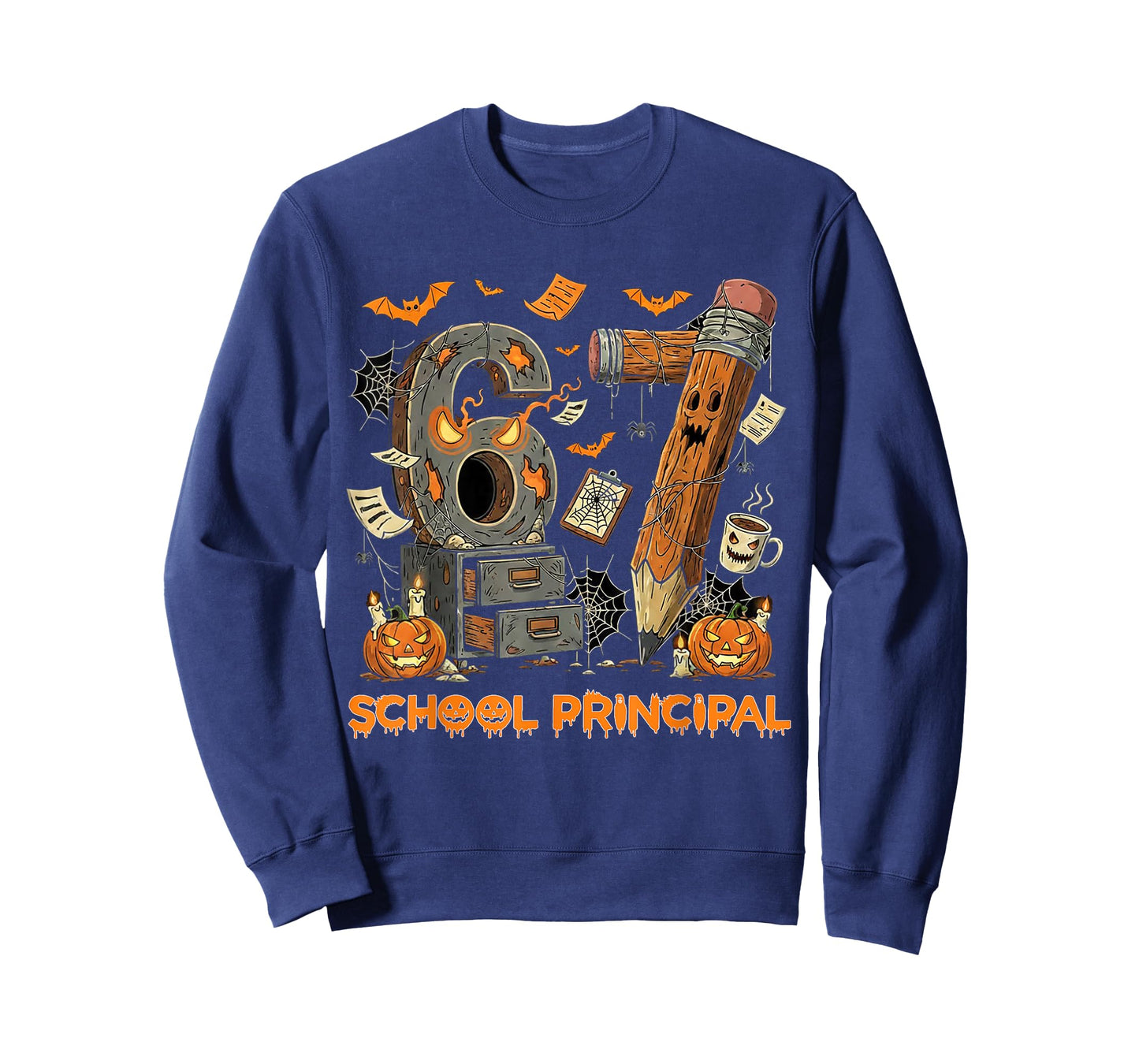 67 School Principal Halloween Spooky Pumpkin for Men Women T-Shirt