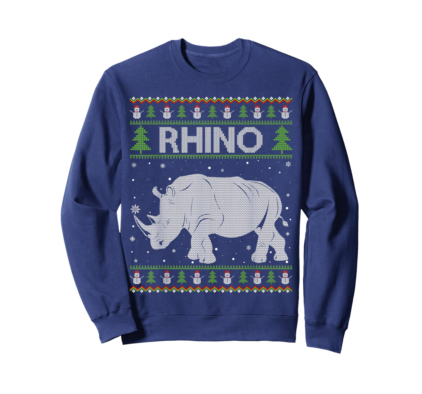 Rhino Santa Hat Funny Ugly Christmas Sweaters Pajamas T-Shirt