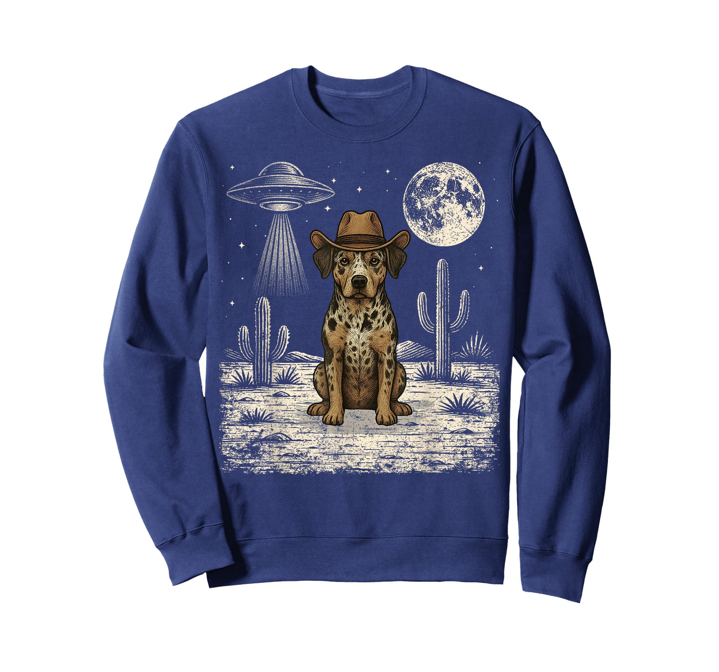Funny Catahoula Leopard Dog Cowboy Western UFO T-Shirt