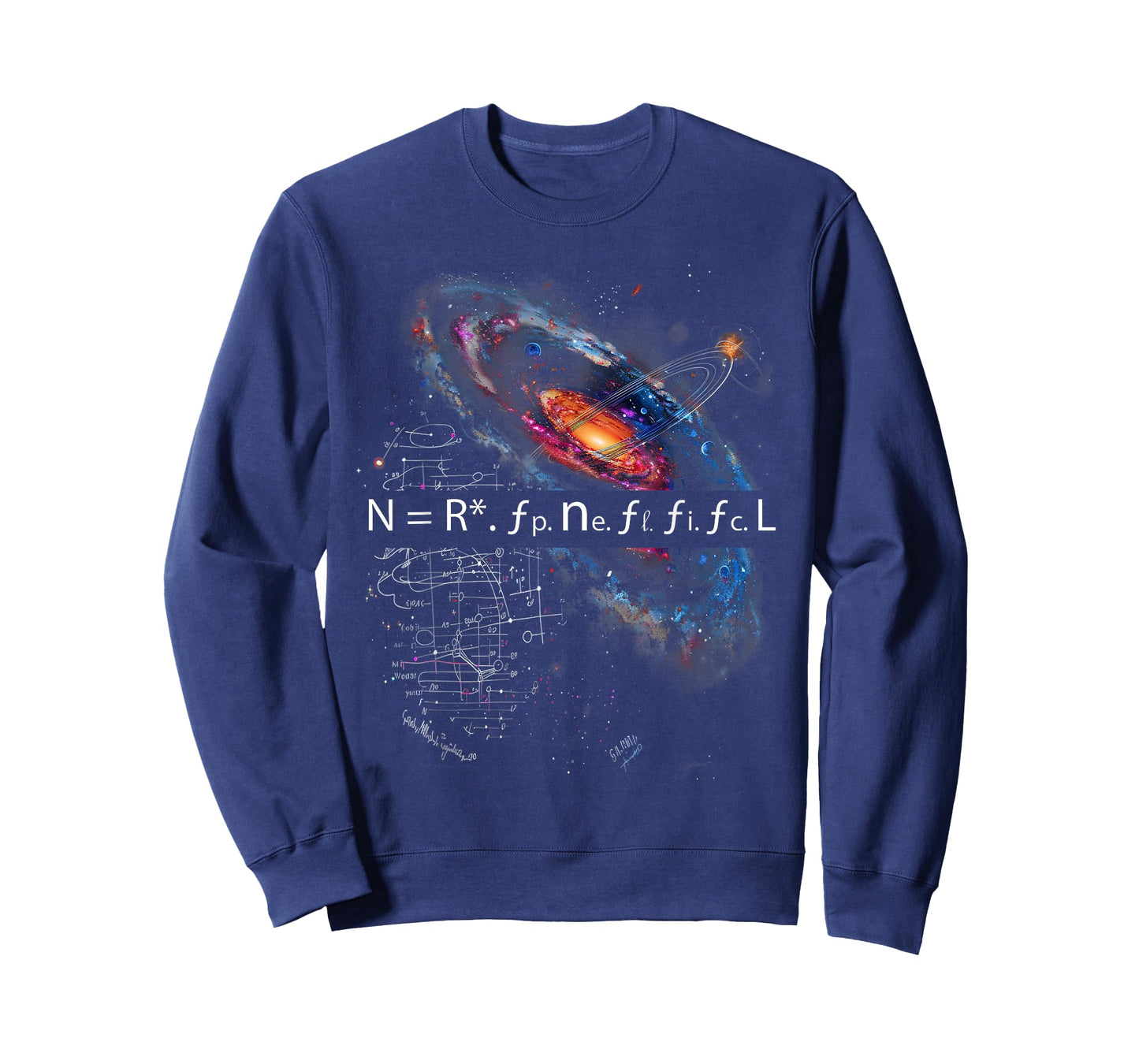Drake Equation Estimation of Alien Civilizations T-Shirt, Small, Black