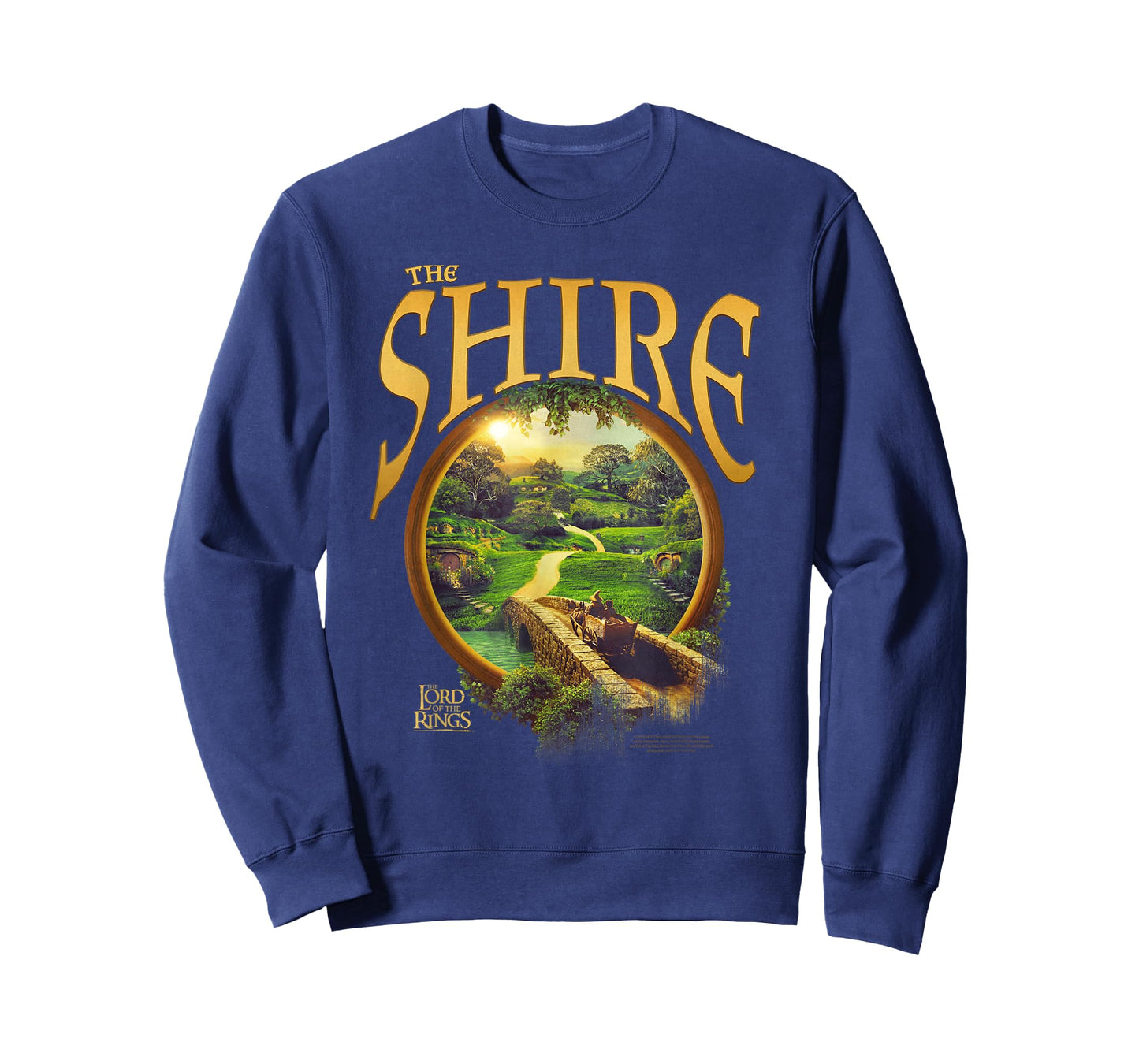 Lord of The Rings The Shire Round Gold Illustration Movie T-Shirt