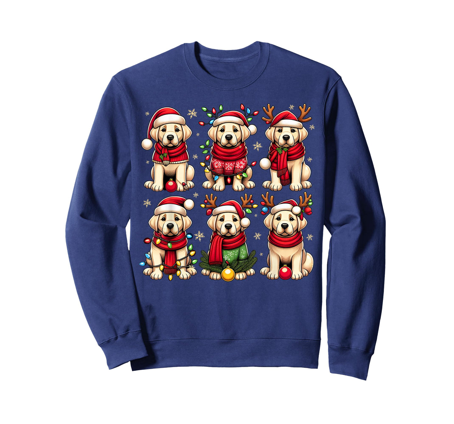Cute Labrador Santa Christmas Lights Funny Xmas Animal Lover T-Shirt