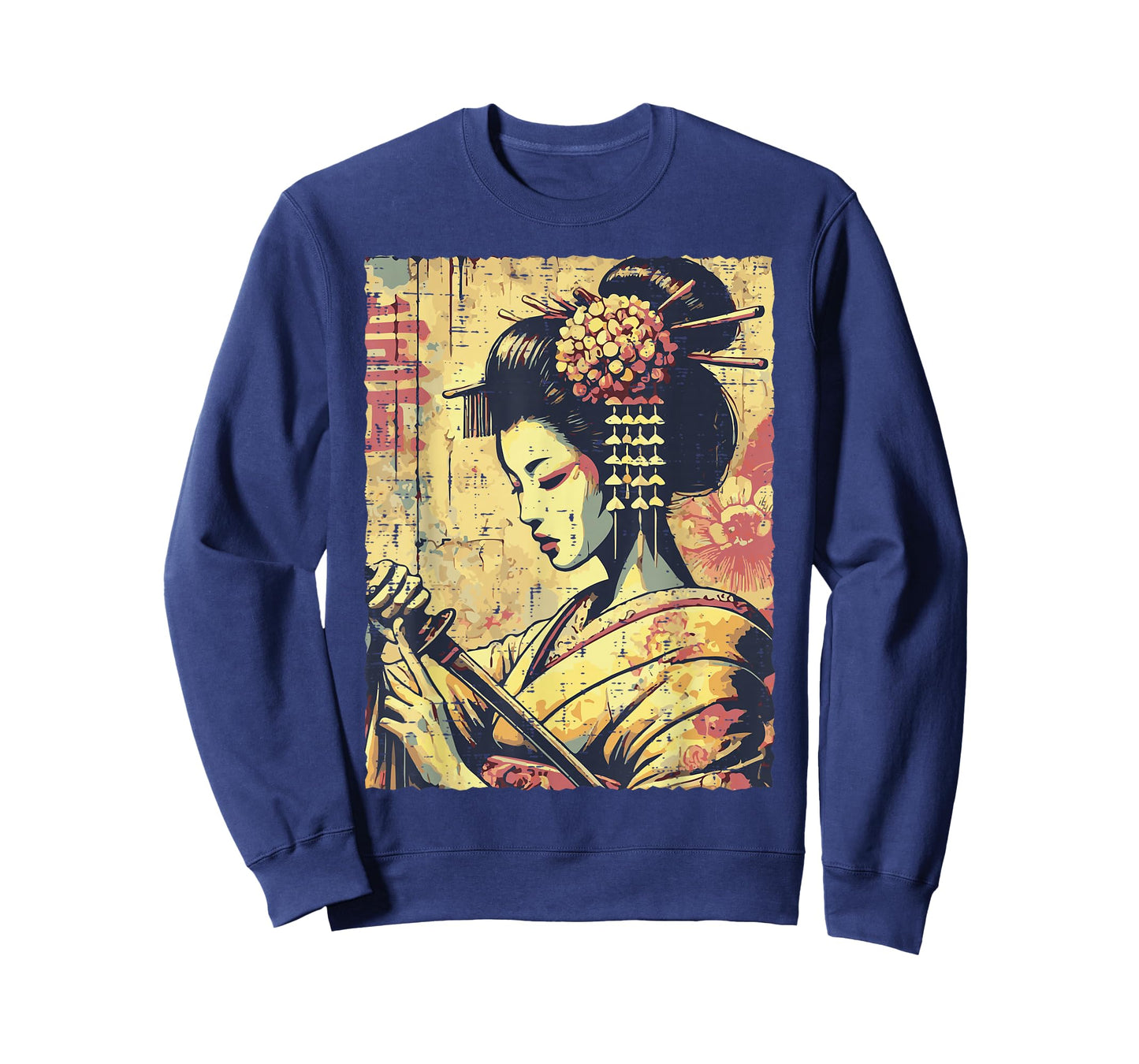 Japanese Hipster Geisha Katana Vintage Women Girls Kids Men T-Shirt