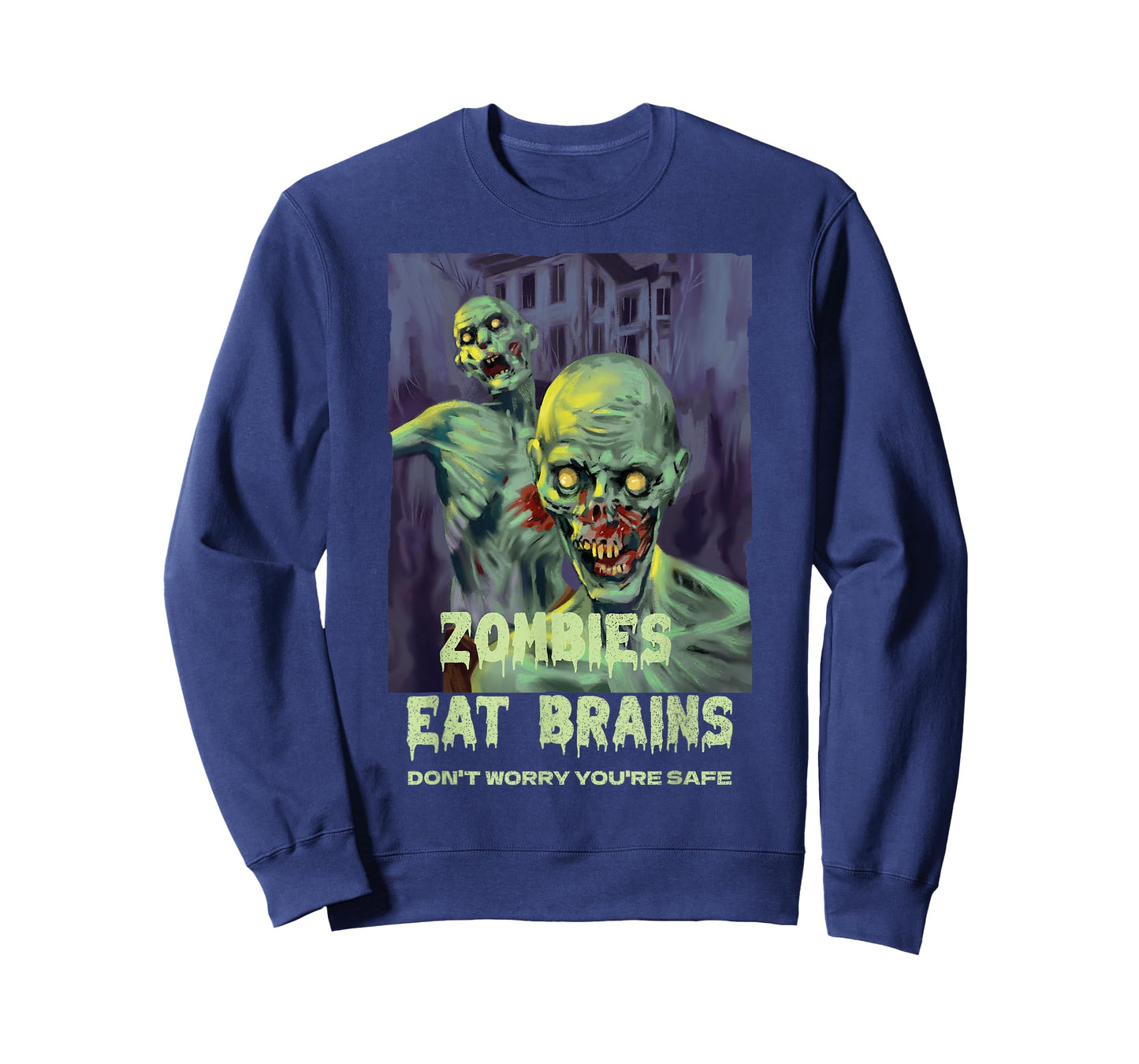 Halloween Retro Horror Movie Zombies Eat Brains You're Safe T-Shirt
