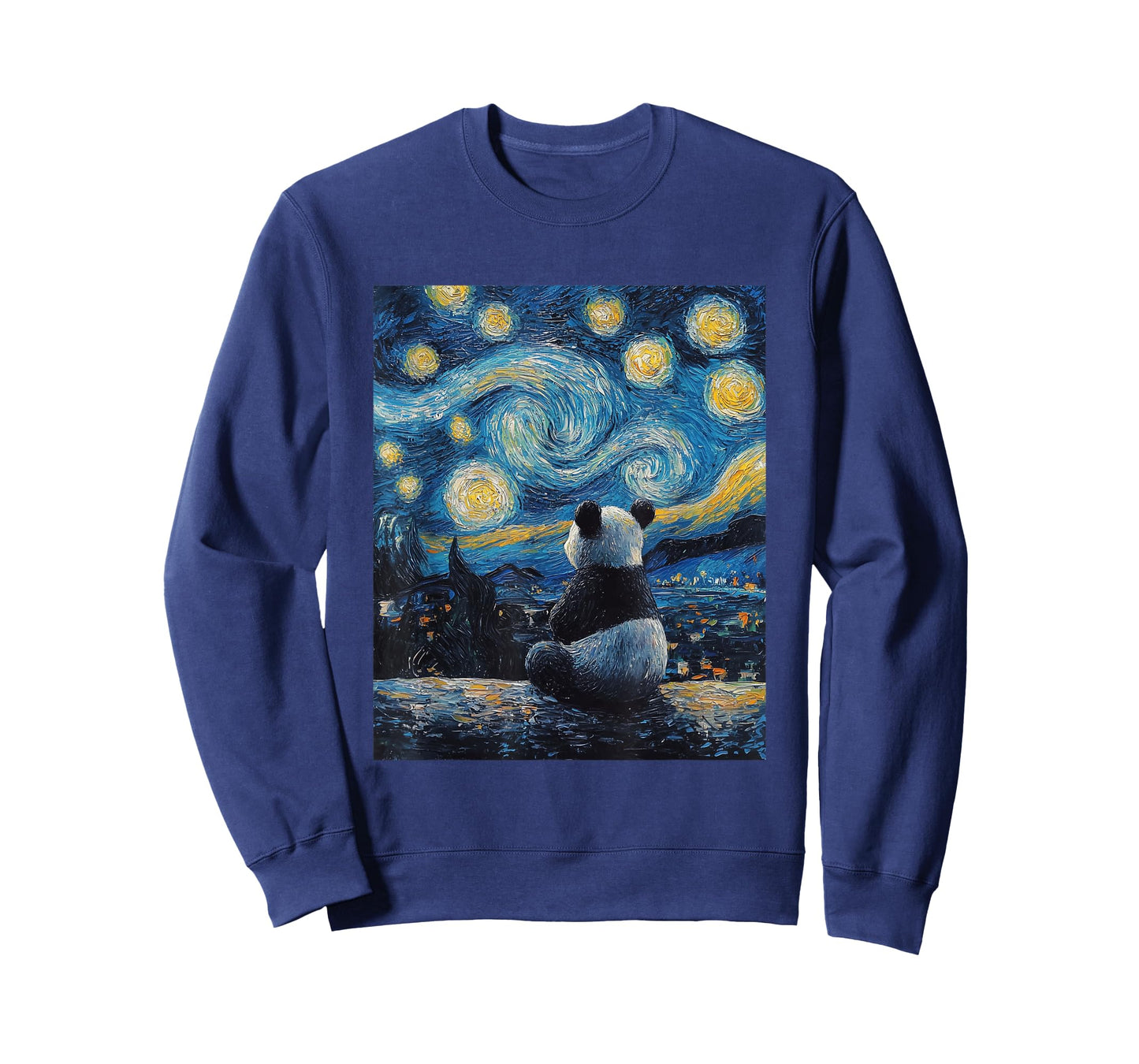 Cute Panda Bear - Van Gogh Style - Starry Night Graphic T-Shirt
