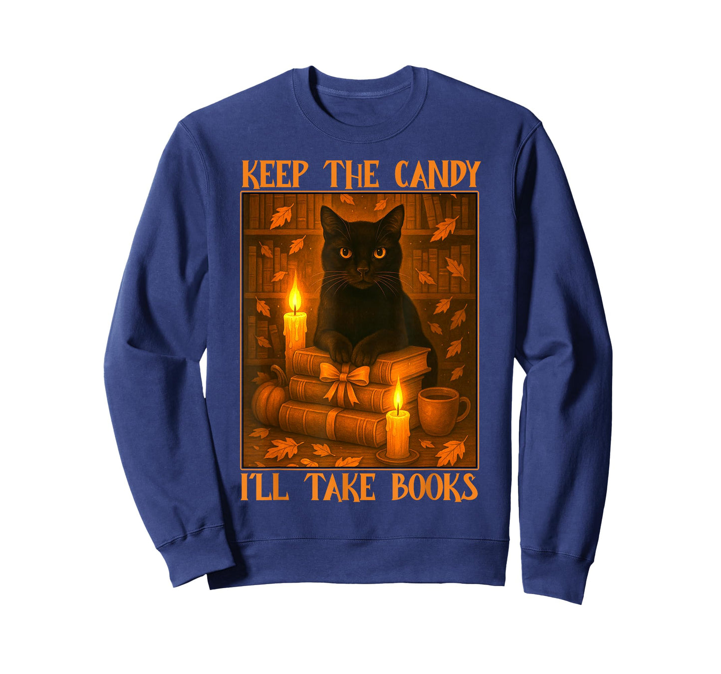 Keep The Candy I'll Take Books Black Cat Halloween Reading T-Shirt