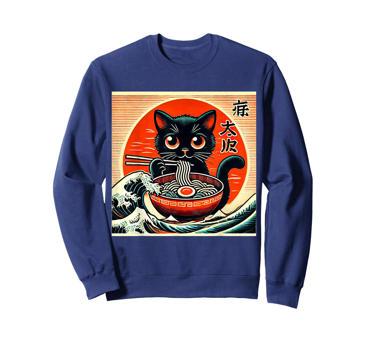 Cat Ramen Japanese Funny Graphic Tees Kawaii Cat Anime T-Shirt