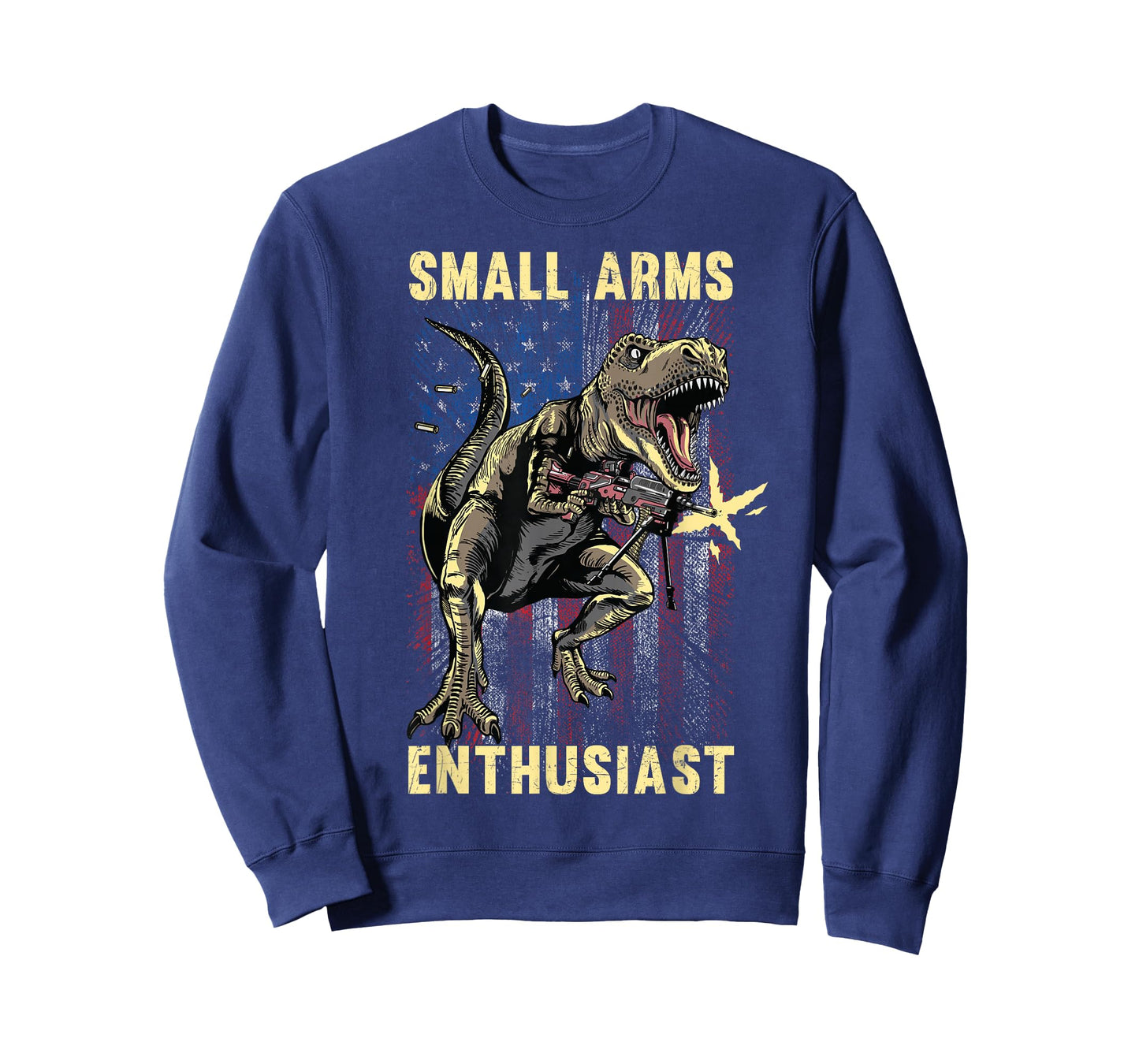 Small Arms Enthusiast Funny T-rex With Machine Gun USA Flag T-Shirt