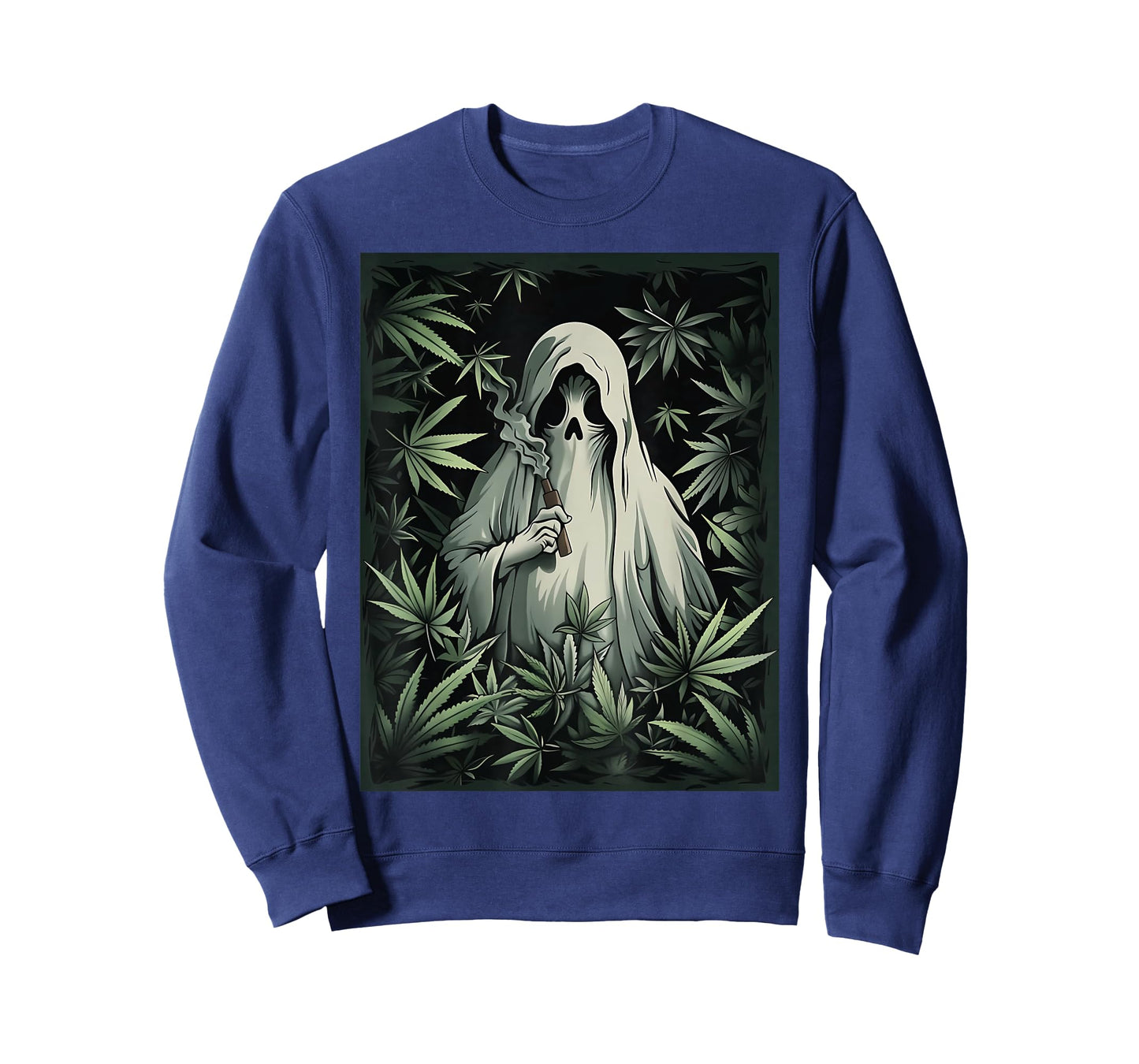 Halloween Ghost Smoking Weed 420 Stoner Cannabis Marijuana T-Shirt