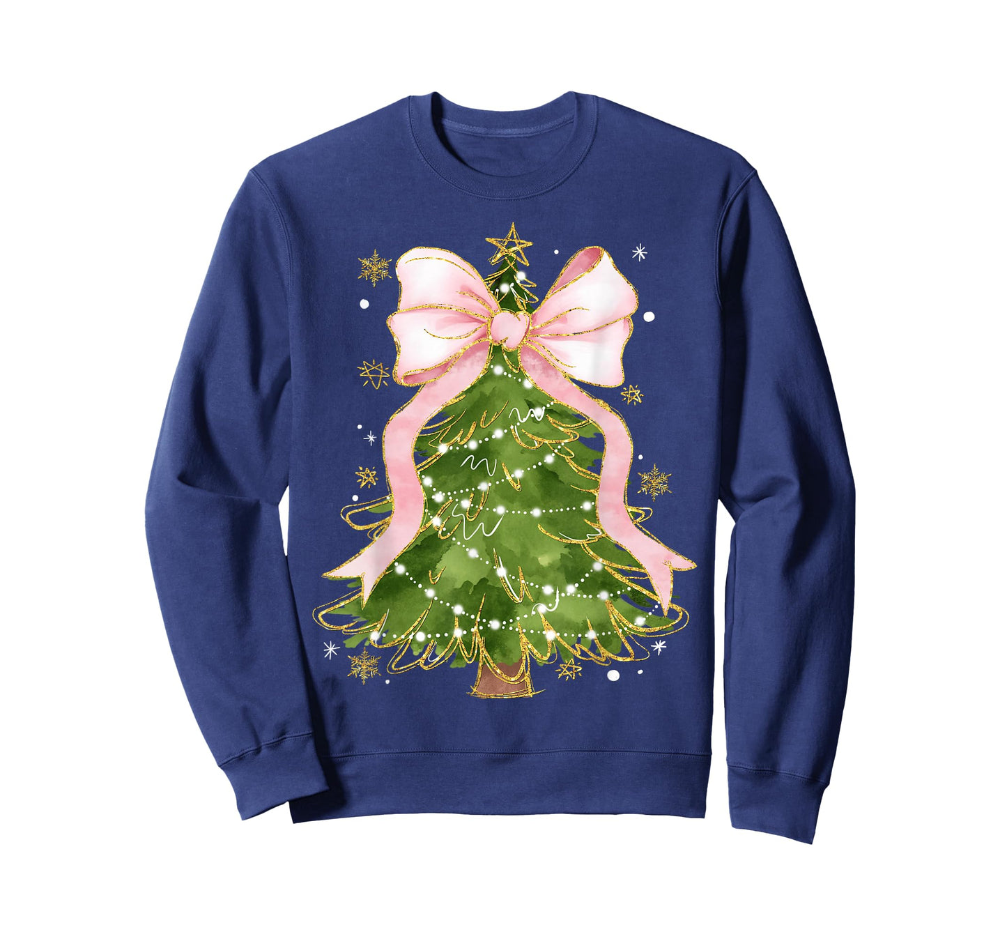 Coquette Bow Christmas Tree Xmas Holiday Girly Outfit Women T-Shirt