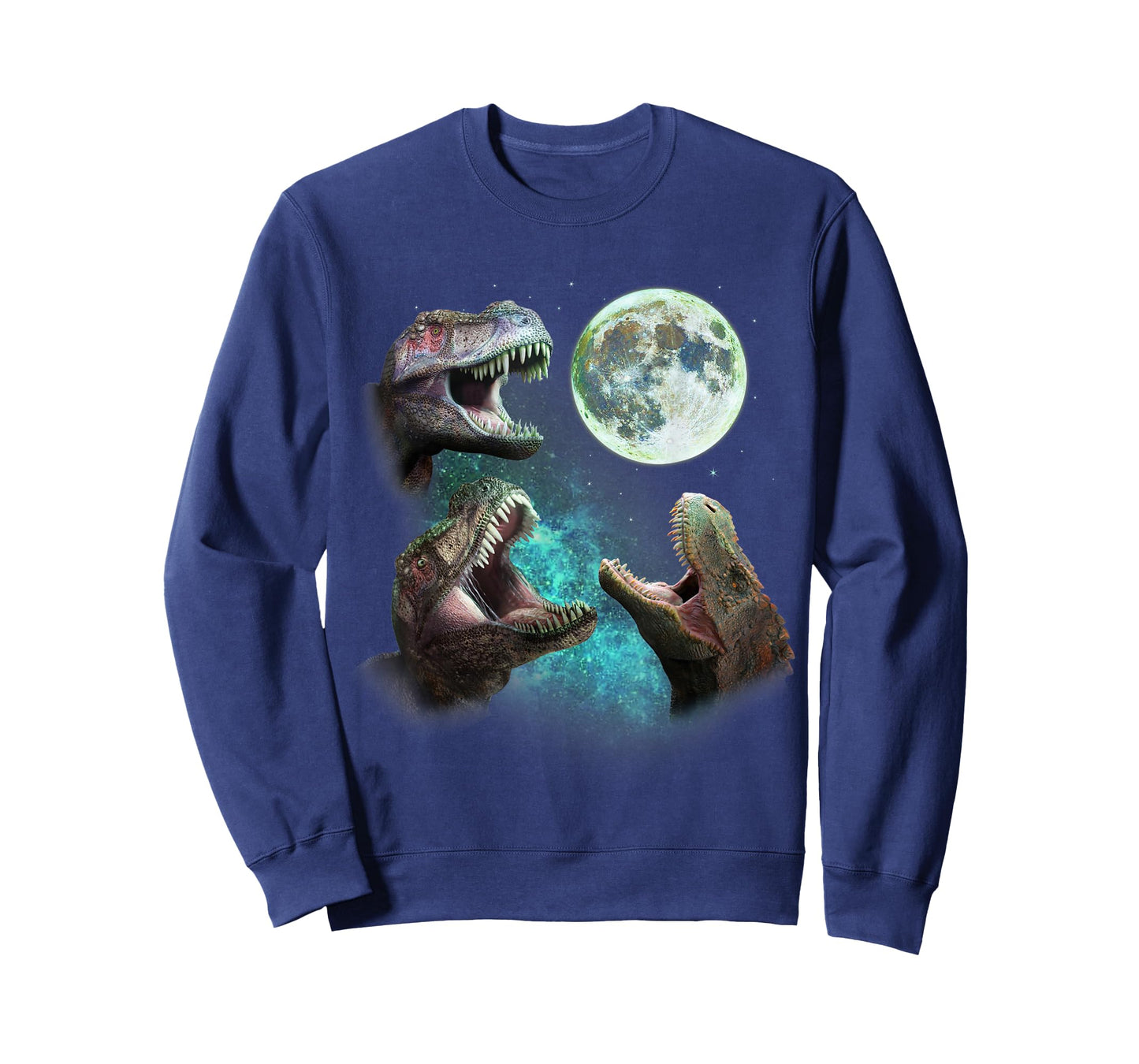 Three T-Rex Dinosaurs Howl At Moon 3 Wolves Parody T-Shirt