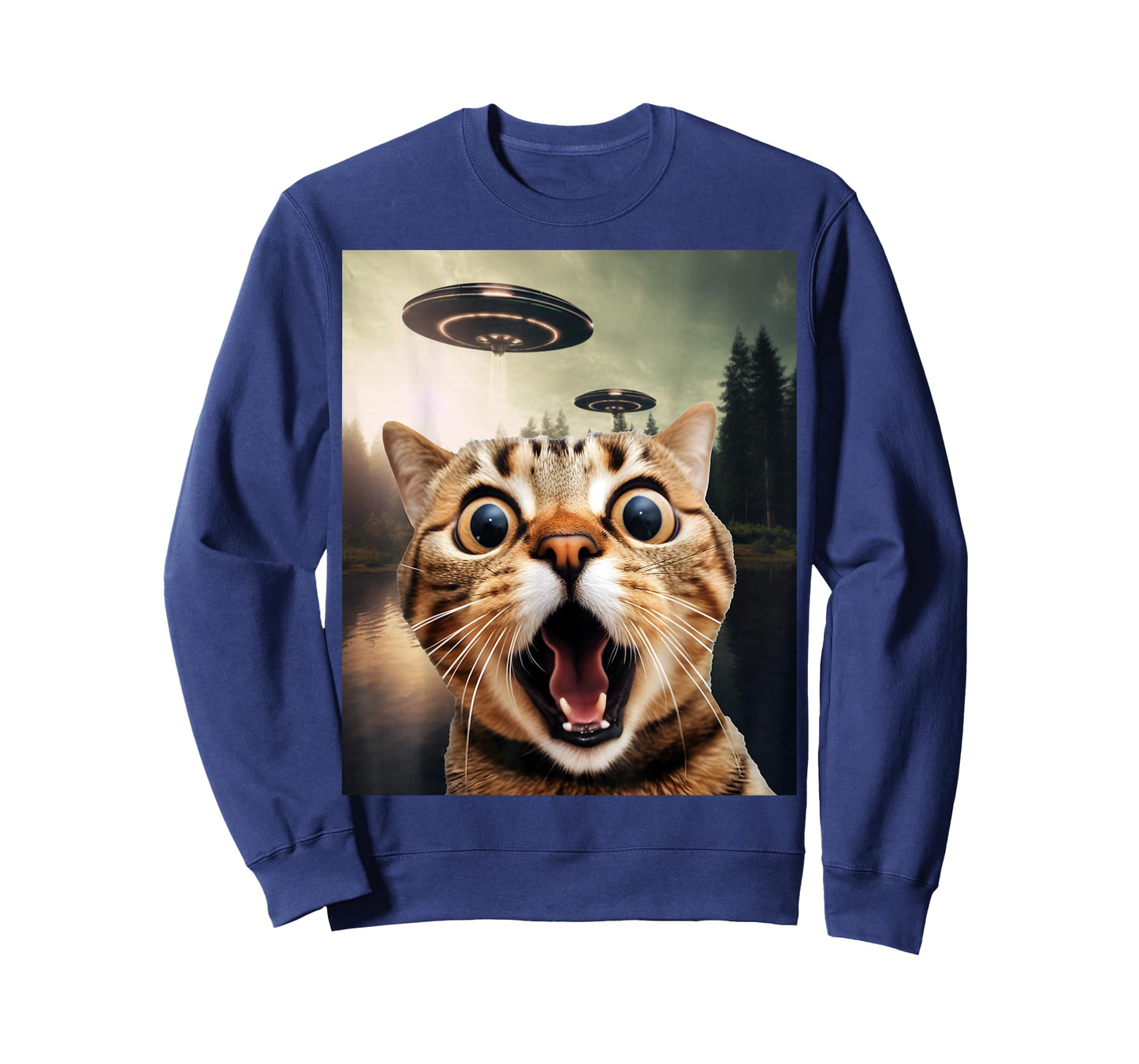 Alien UFO Funny Cat Shirt - Funny Cat Shirts for Cat Dad/Mom T-Shirt