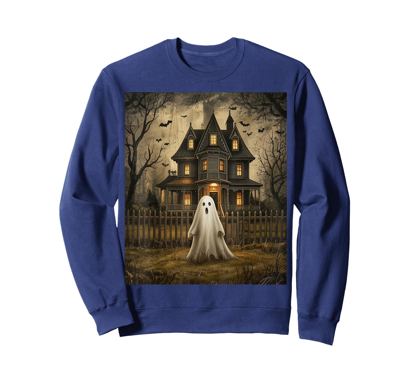 Vintage Ghost Boo Haunted House Halloween T-Shirt