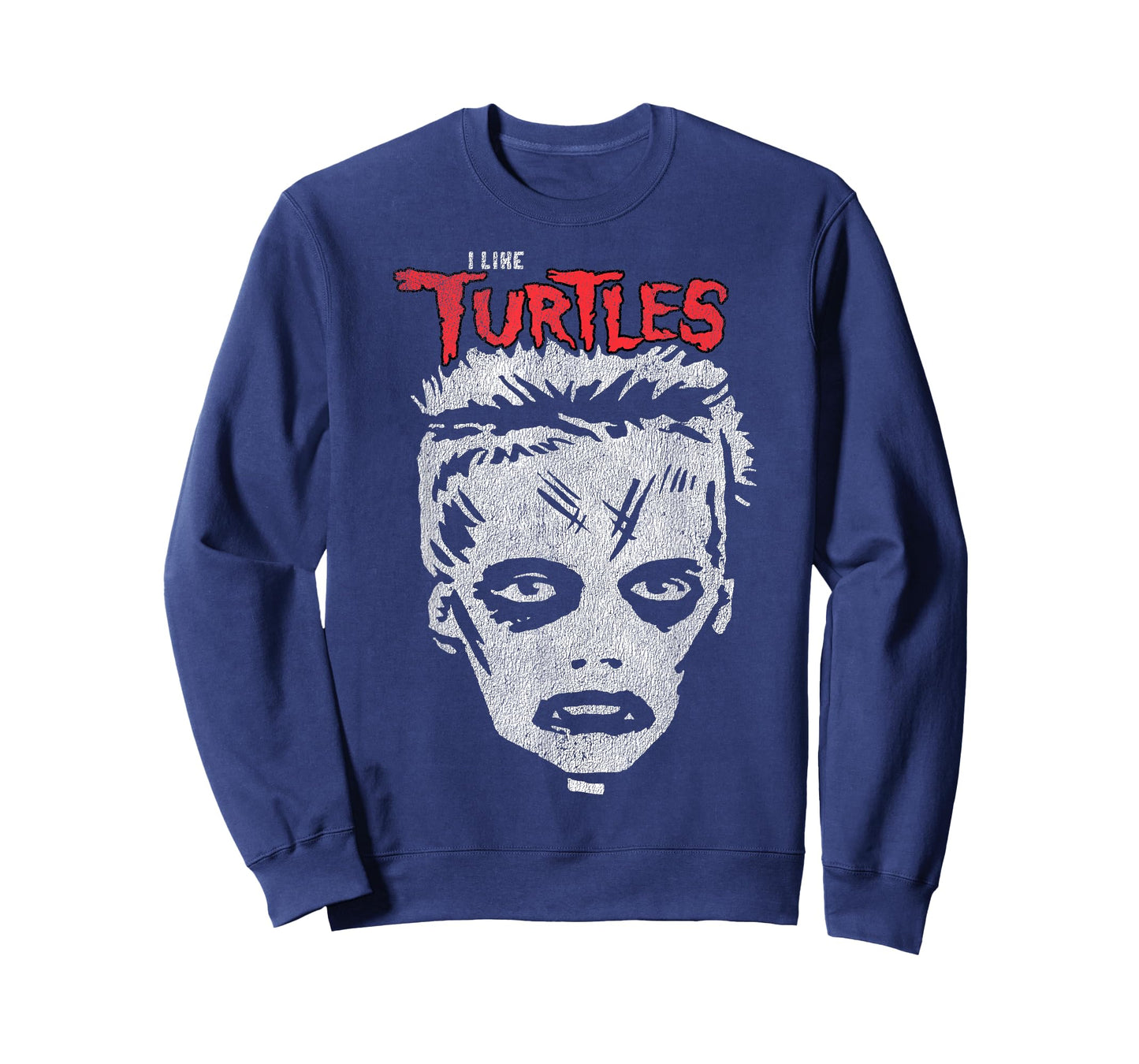 I Like Turtles Zombie Boy Skull Face T-Shirt