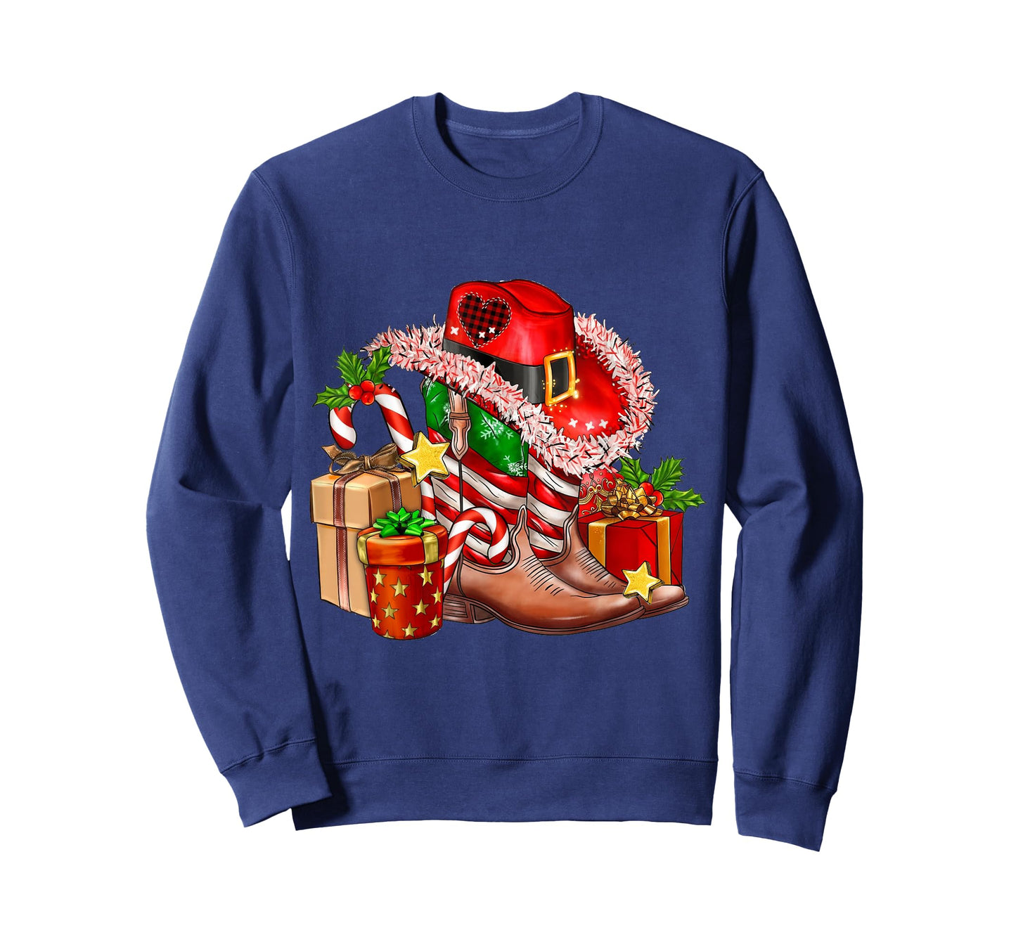 Merry Christmas Y'all Western Country Cowboy Boots T-Shirt