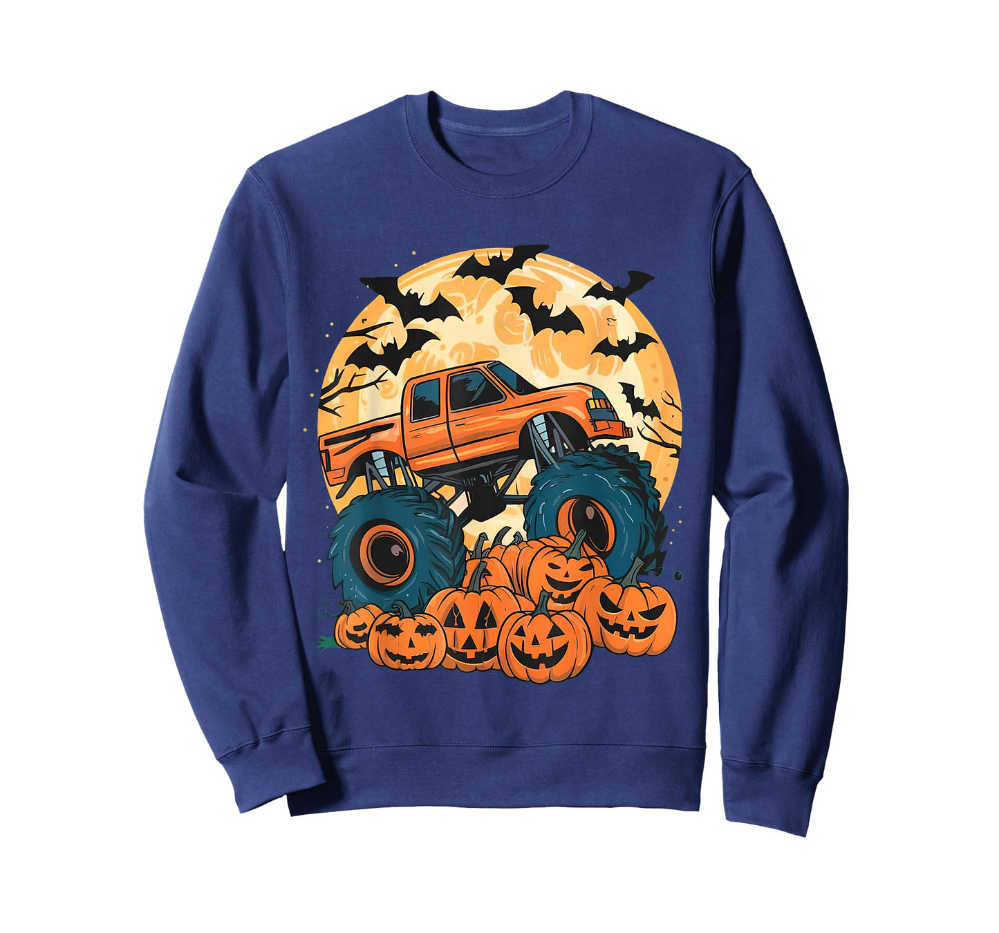 Ghost Truck Moon Pumpkin Toddler Boys Halloween Teens Kids T-Shirt