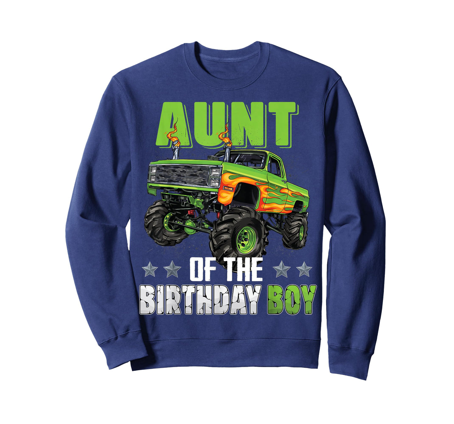 Aunt of Birthday Boy Monster Truck Car Family Matching T-Shirt
