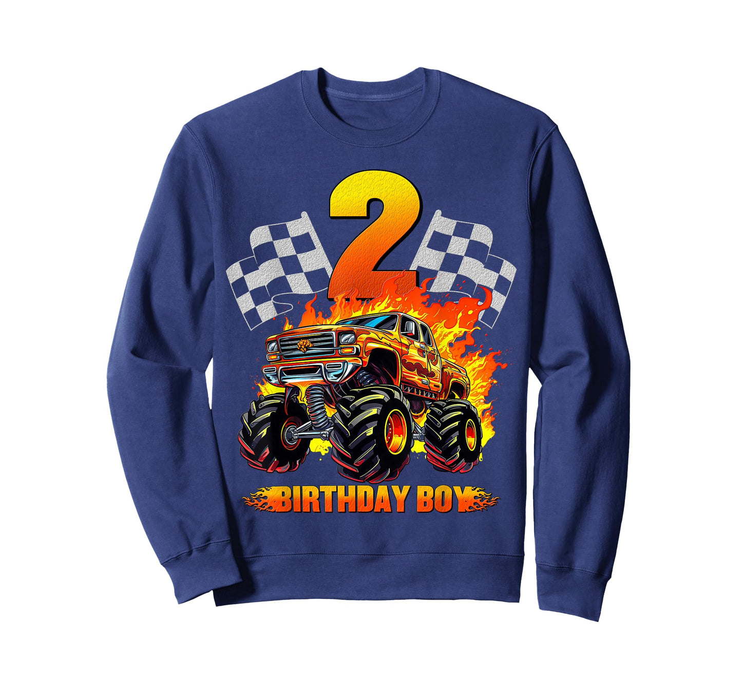2 Year Old Birthday Monster Truck 2nd Birthday Boy Kids T-Shirt