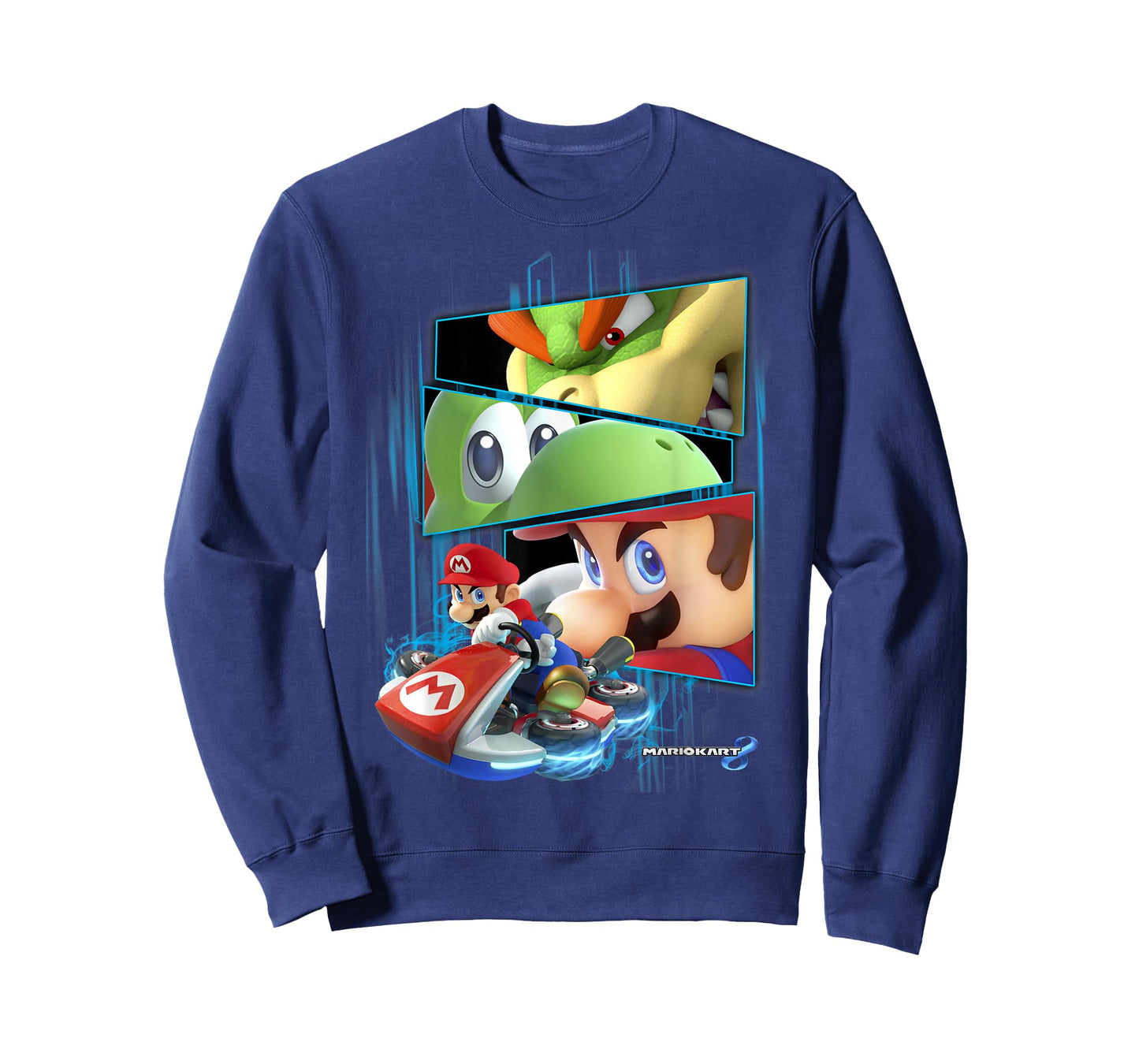 Nintendo Mario Kart 8 Yoshi Bowser Race Eyes Graphic T-Shirt T-Shirt