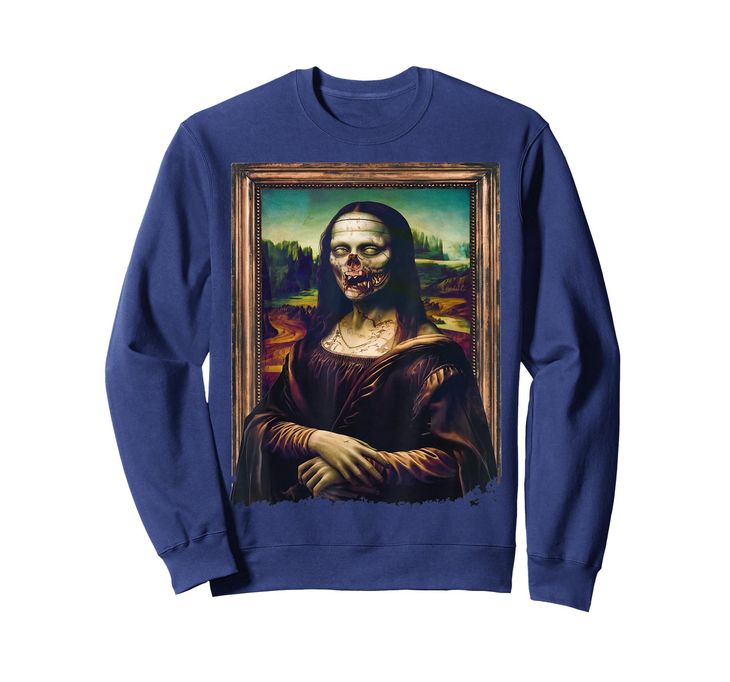 Mona Lisa Art Halloween Funny Zombie T-Shirt
