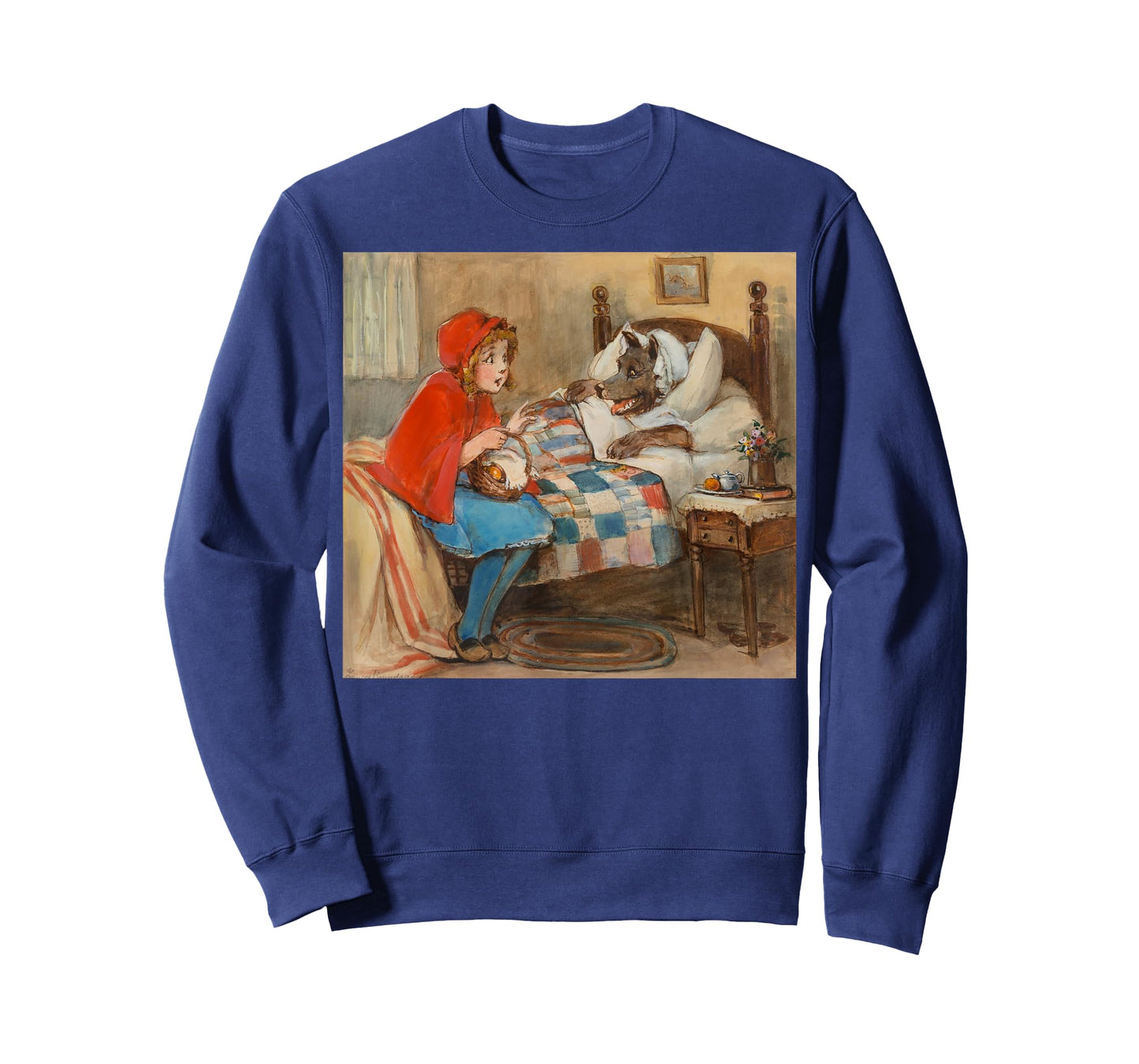Retro Fairy Tale Grandma Bad Wolf Little Red Riding Hood T-Shirt
