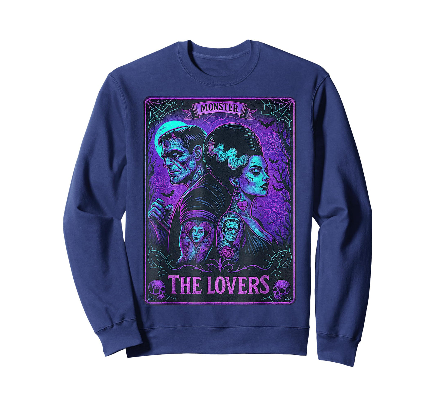 The Monster Frankenstein And Bride The Lovers Tarot Card T-Shirt