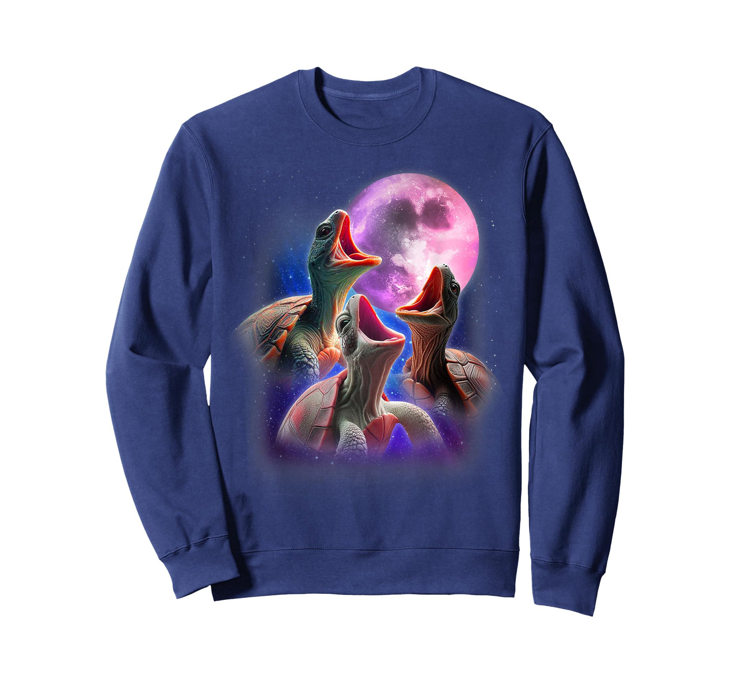 3 Sea Turtles Howling At The Moon Funny Pet Turtle Tortoise T-Shirt