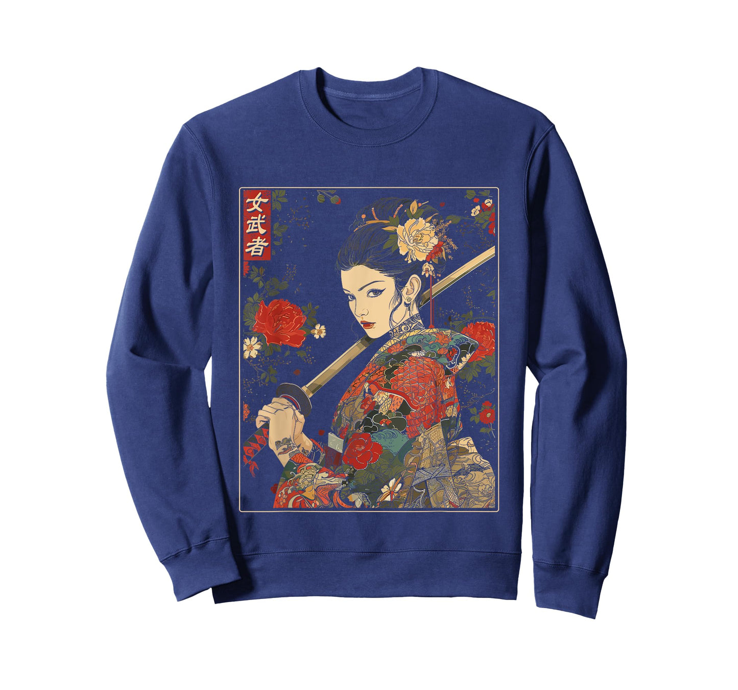 Japanese Gothic Samurai Art Woman With Katana Sword T-Shirt
