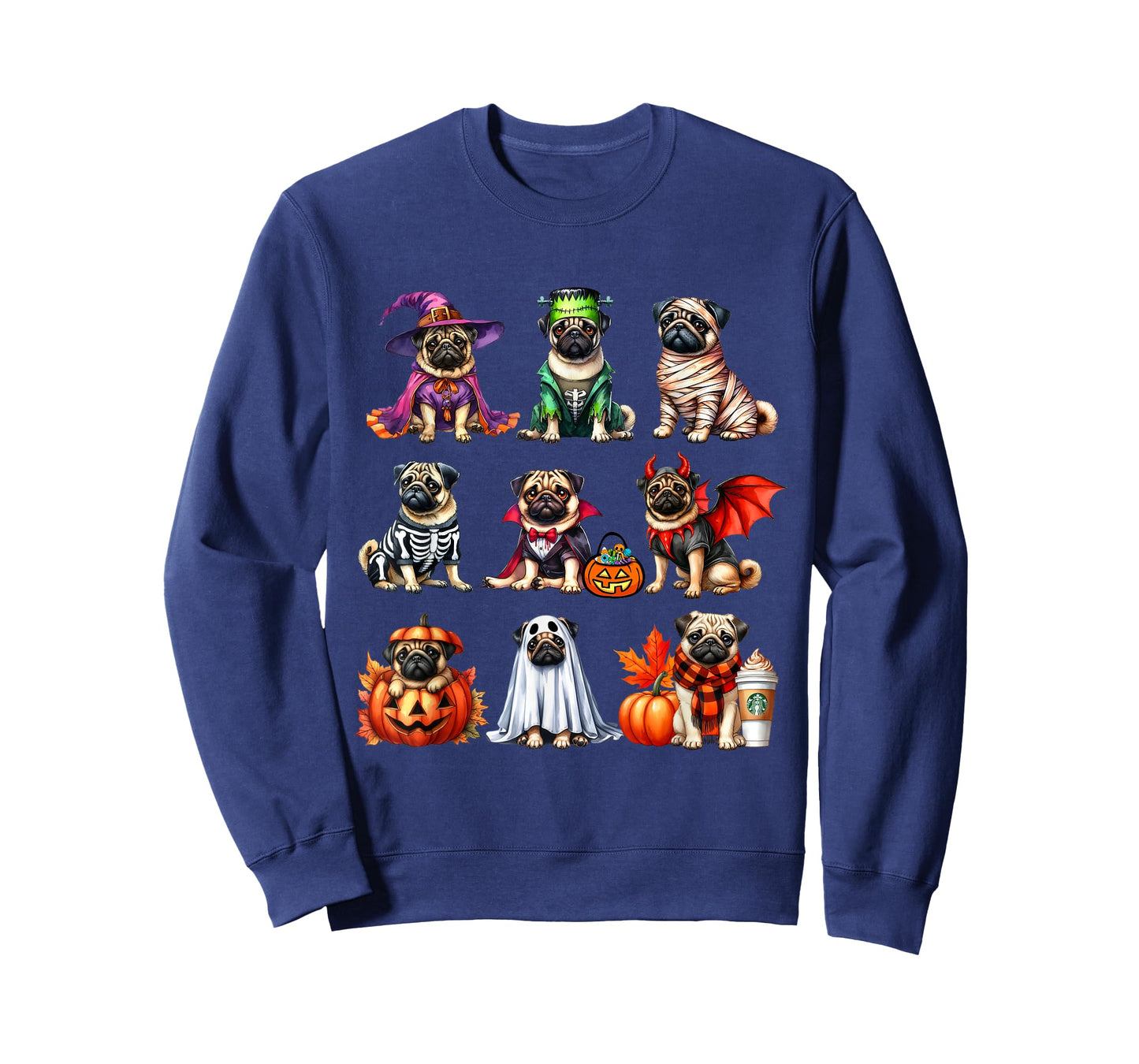 Pug Halloween Costume Spooky Ghost Pumpkin Pug Halloween T-Shirt