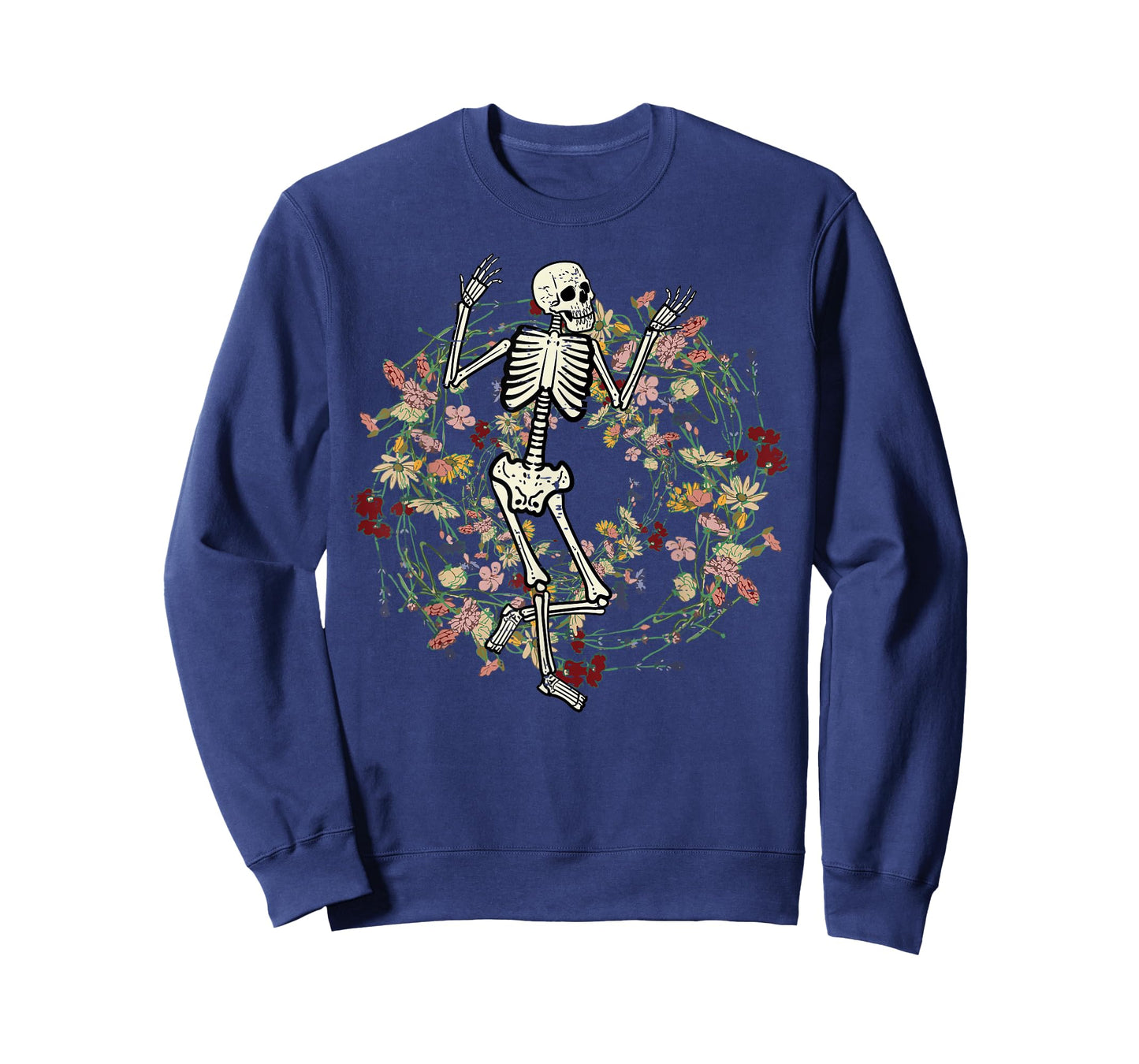 Floral Skeleton Funny Goth Halloween Costume Men Women Kids T-Shirt