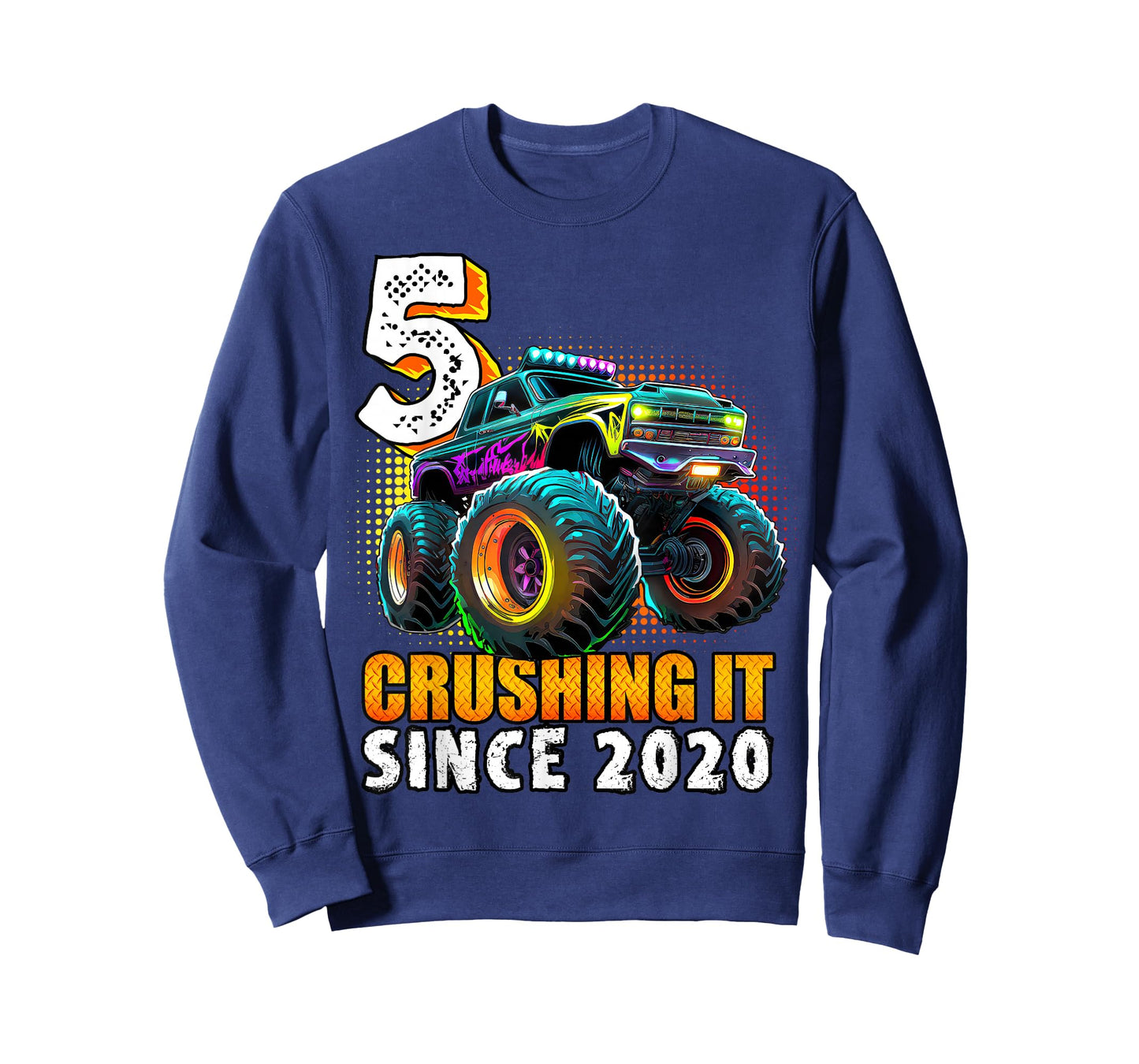 Birthday Monster Truck 5 year Old Boys 5th Party Born 2020 T-Shirt