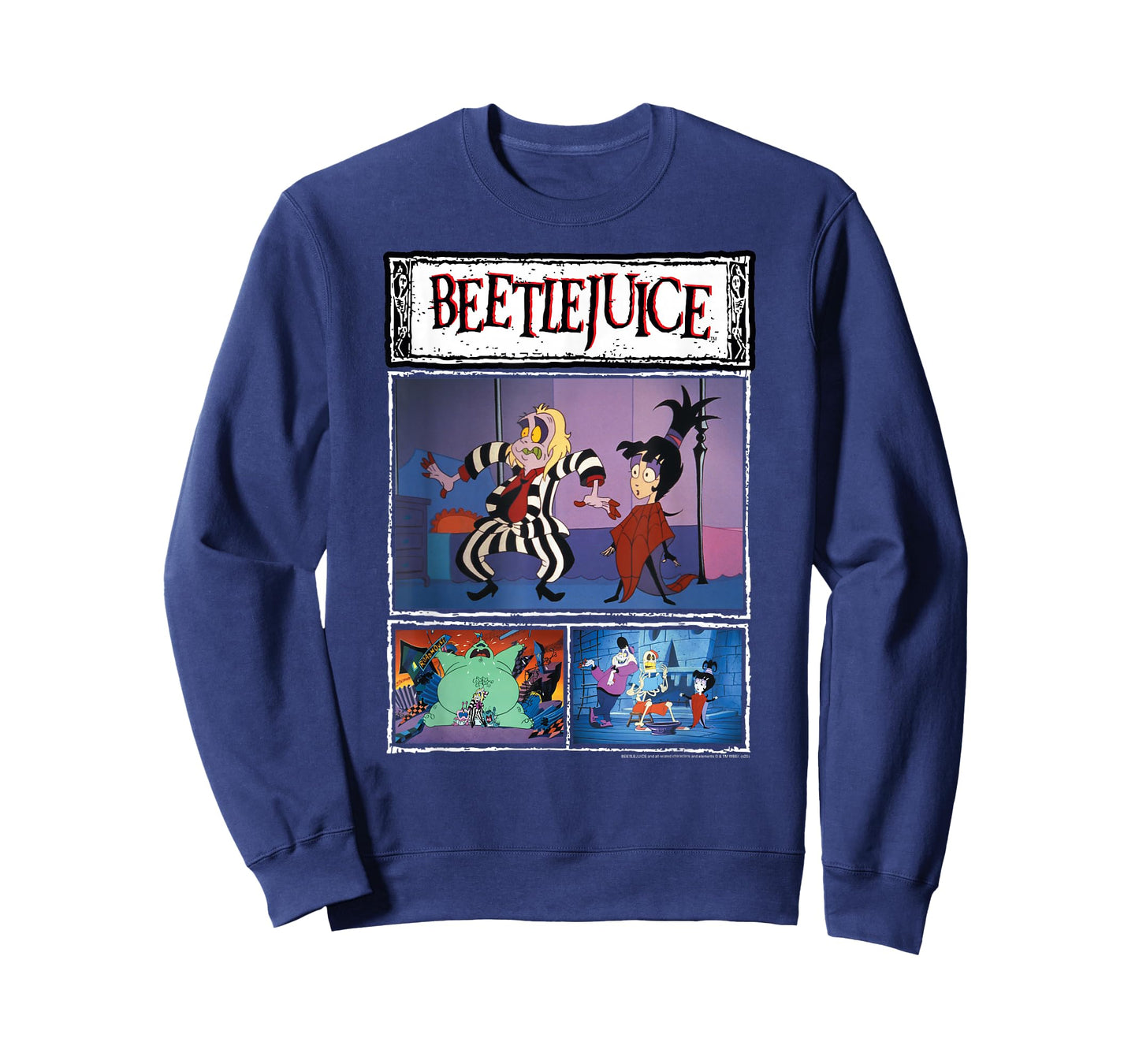 Beetlejuice Animated Scenes Beetlejuice & Lydia Cartoon T-Shirt
