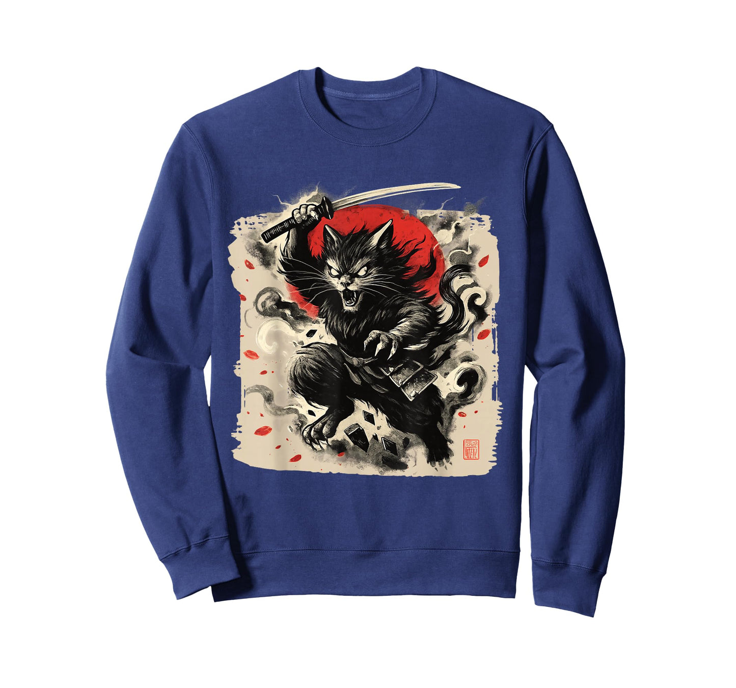 Samurai Cat Japanese Vintage Ukiyo-e Warrior Art Graphic T-Shirt