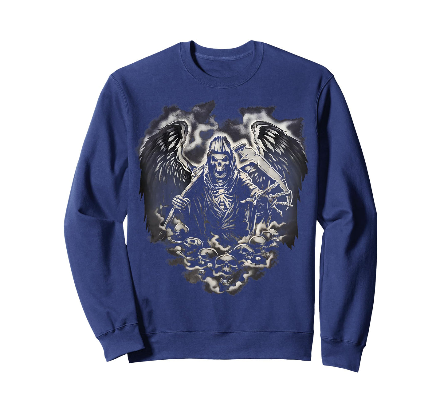 Grim Reaper Skull Heart Scythe Skeleton Angel Death Horror T-Shirt