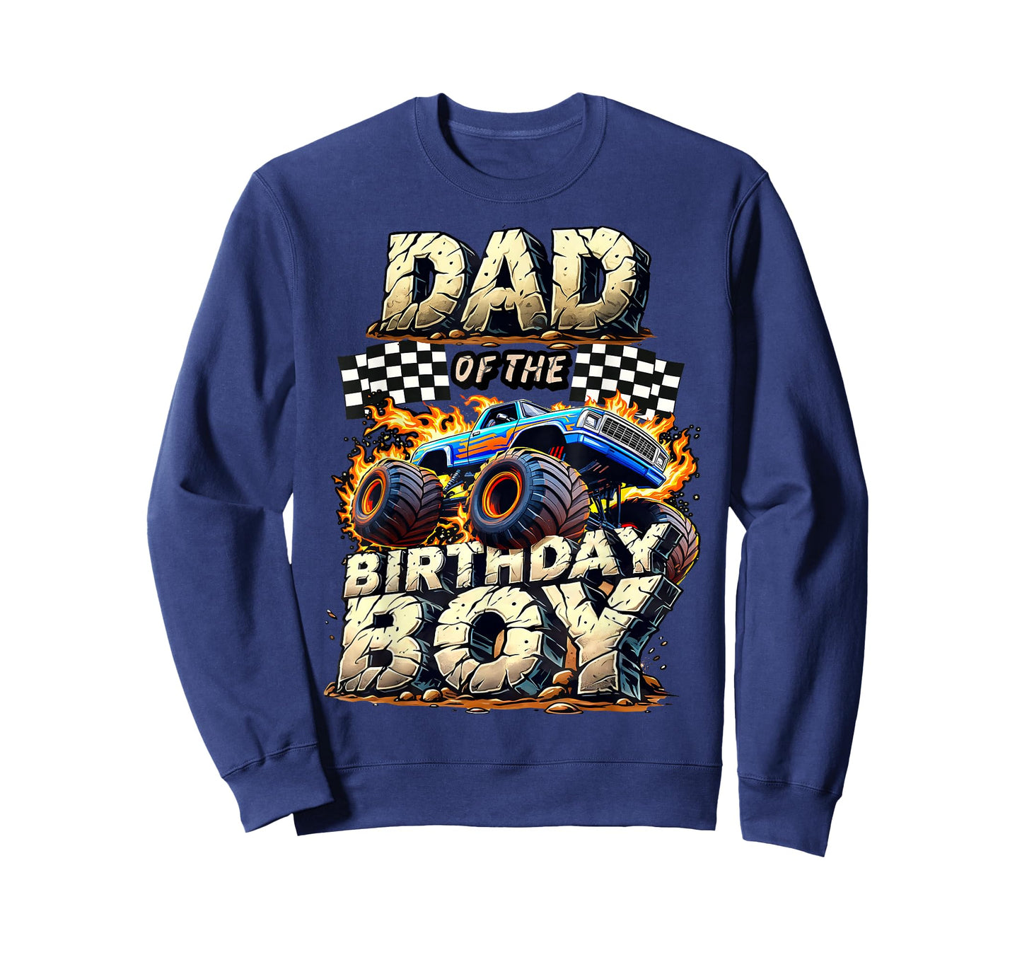 Dad Of The Birthday Boy Monster Truck Family Matching Party T-Shirt