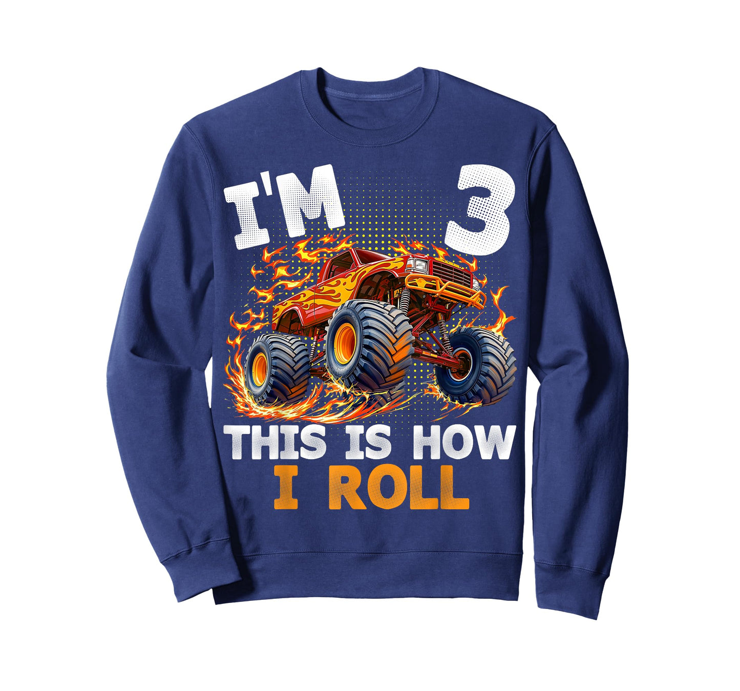 I'm 3 This is How I Roll Monster Truck 3rd Birthday Boys T-Shirt