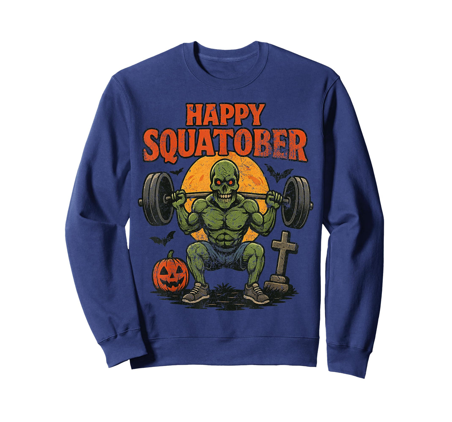 Happy Squatober Leg Day Challenge Vintage Halloween Zombie T-Shirt