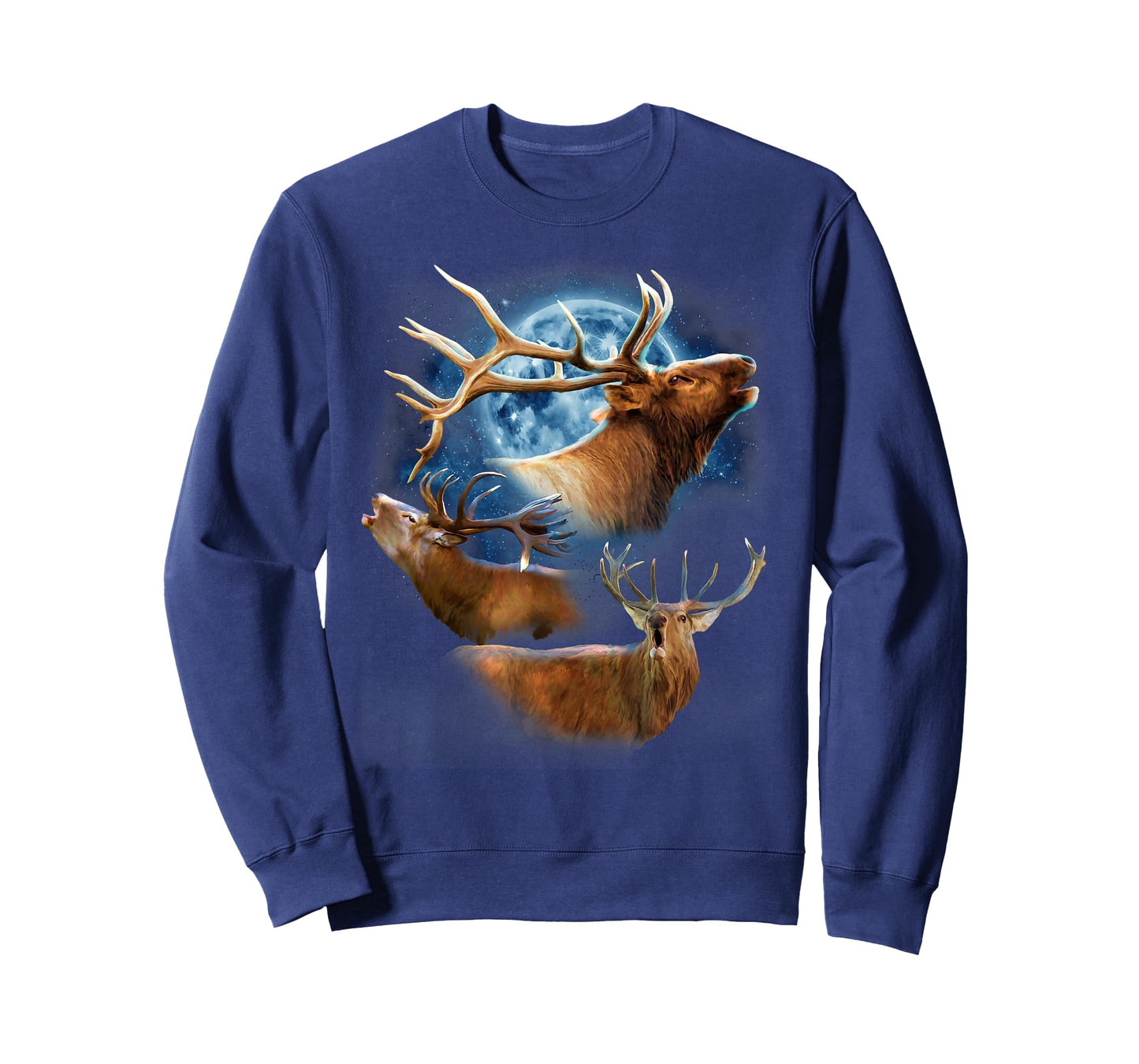 Funny Elk Hunting T-Shirt - Elk Howling at the Moon