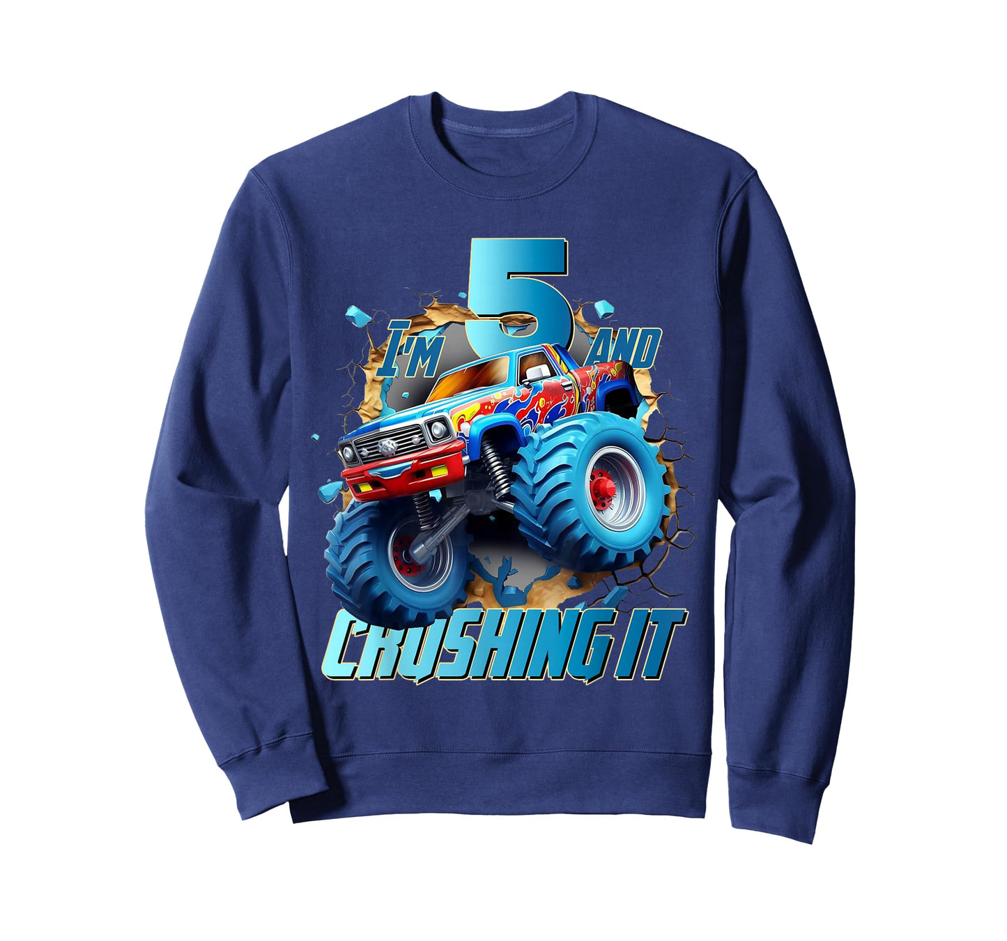 I'm Crushing it Monster Truck 5 Year Old Boys 5th Birthday T-Shirt