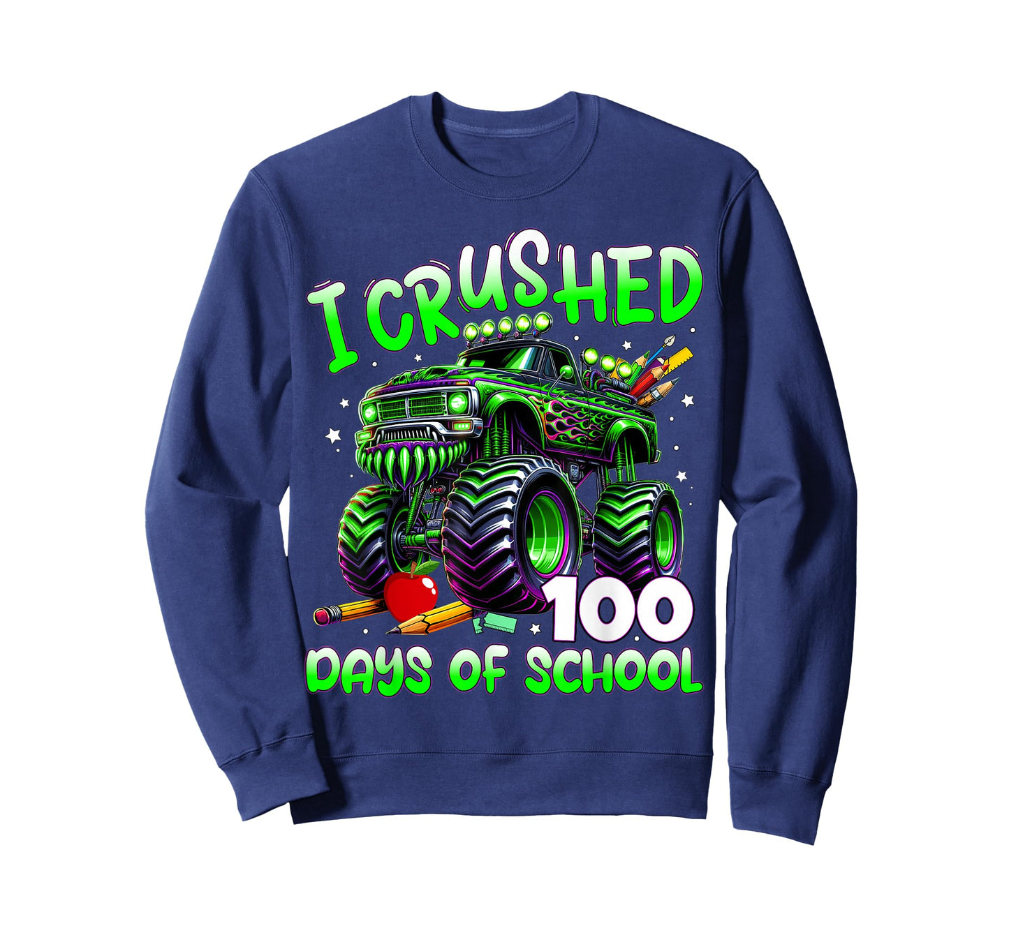 I Crushed 100 Days of School Monster Truck 100th Day Boys T-Shirt