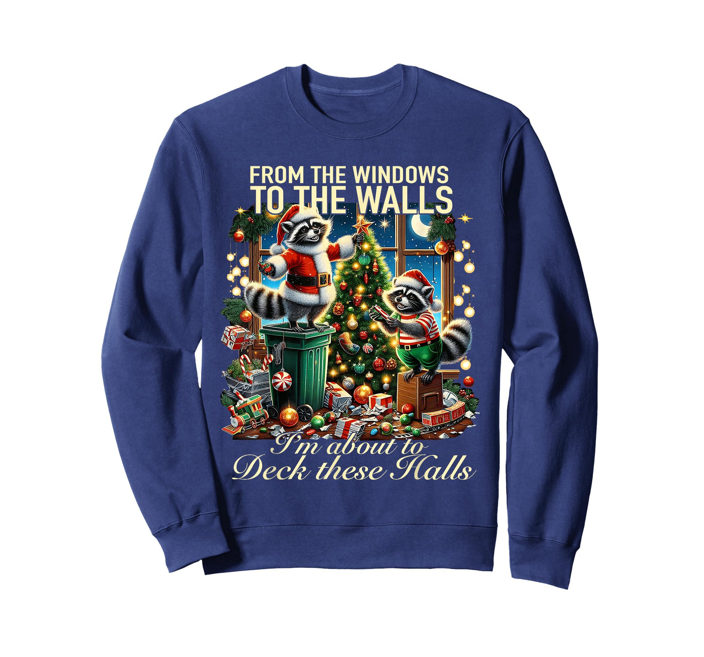 from The Windows to Walls Deck These Halls Raccoon T-Shirt