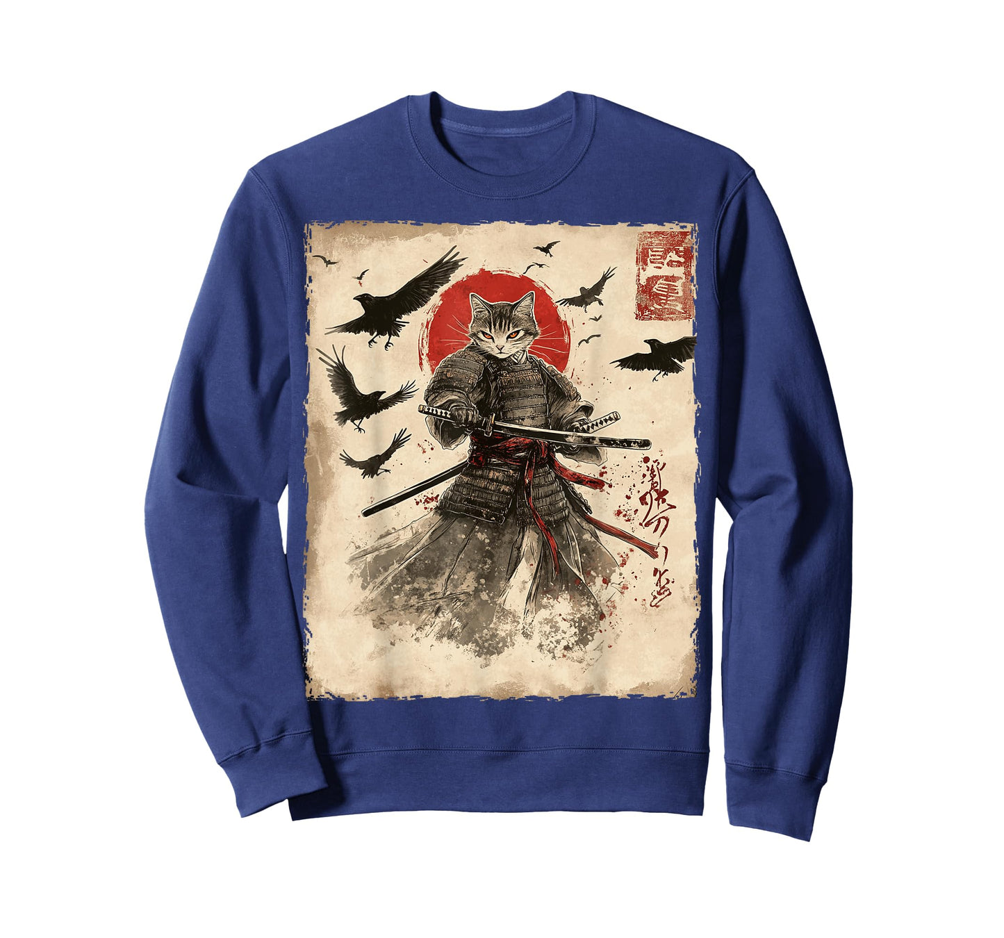 Cat Samurai Graphic Japanese Warrior Anime T-Shirt
