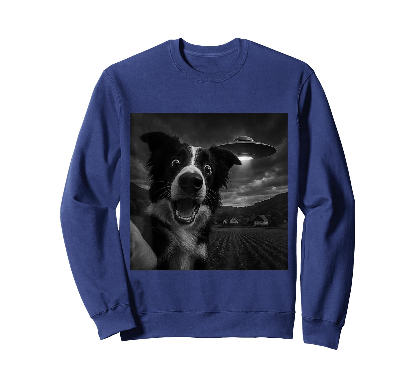 Border Collie UFO Encounters Selfie T-Shirt