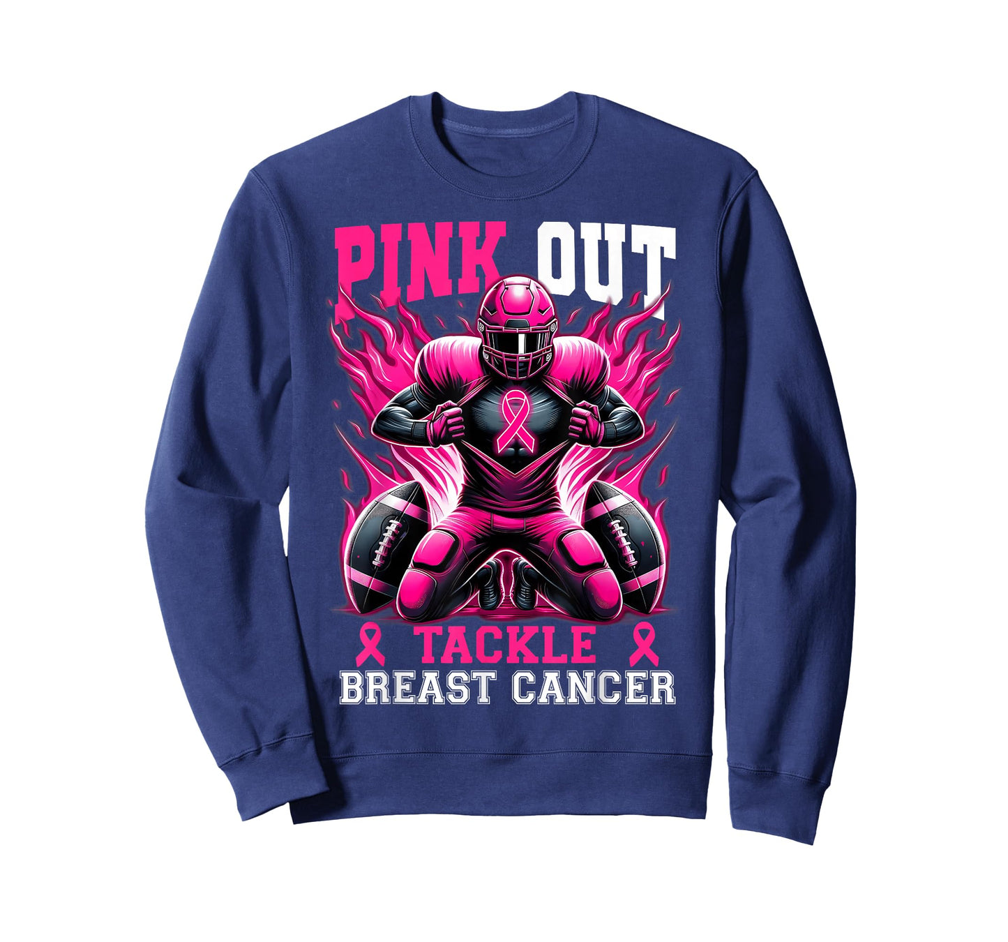 Pink Out Tackle Breast Cancer Awareness Football Game Day T-Shirt