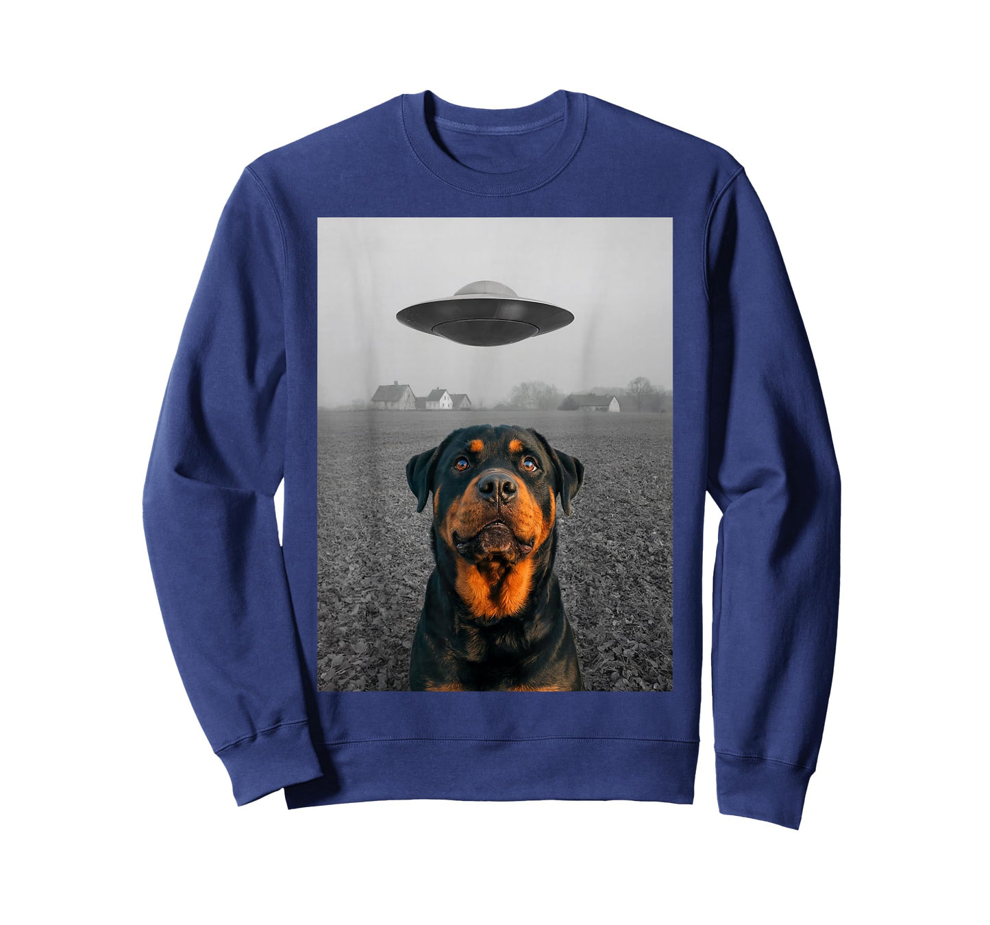 Funny Rottweiler UFO Alien Meme Artwork T-Shirt